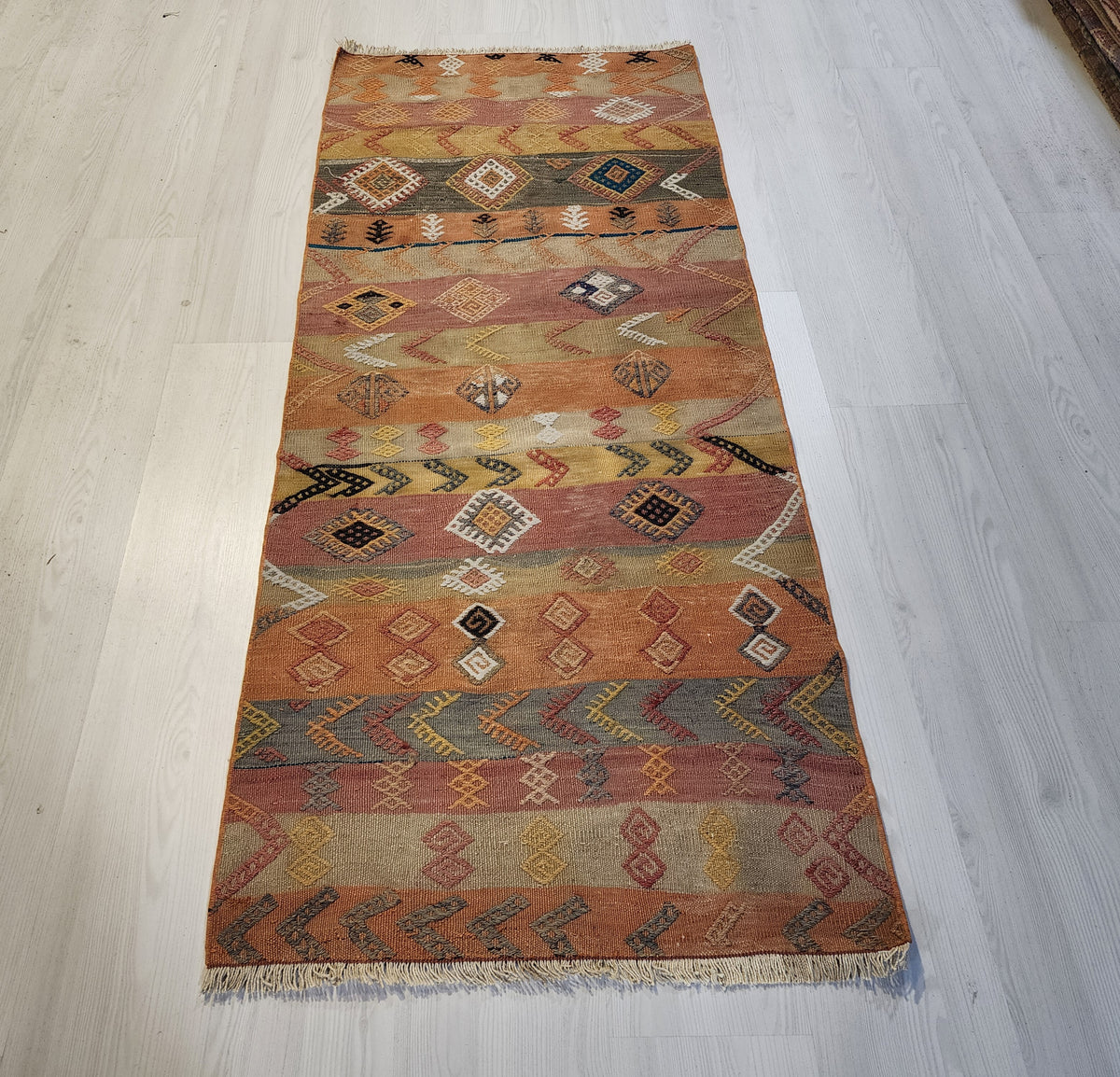 Ambrosia — Vintage Anatolian Cicim Kilim – Handwoven Wool Accent Rug (71x168cm)