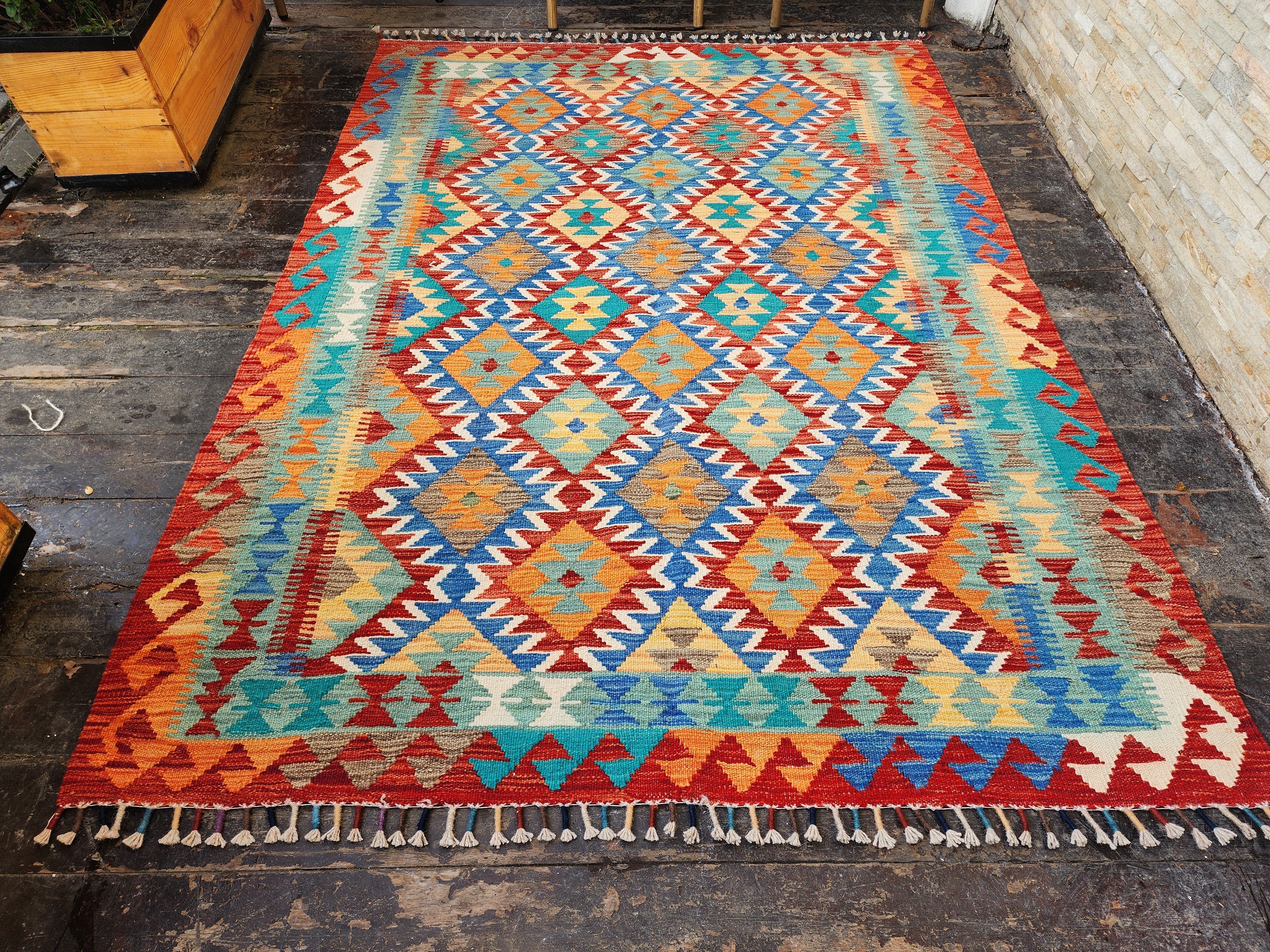 vintage Anatolian Wool Area Rug — detail texture