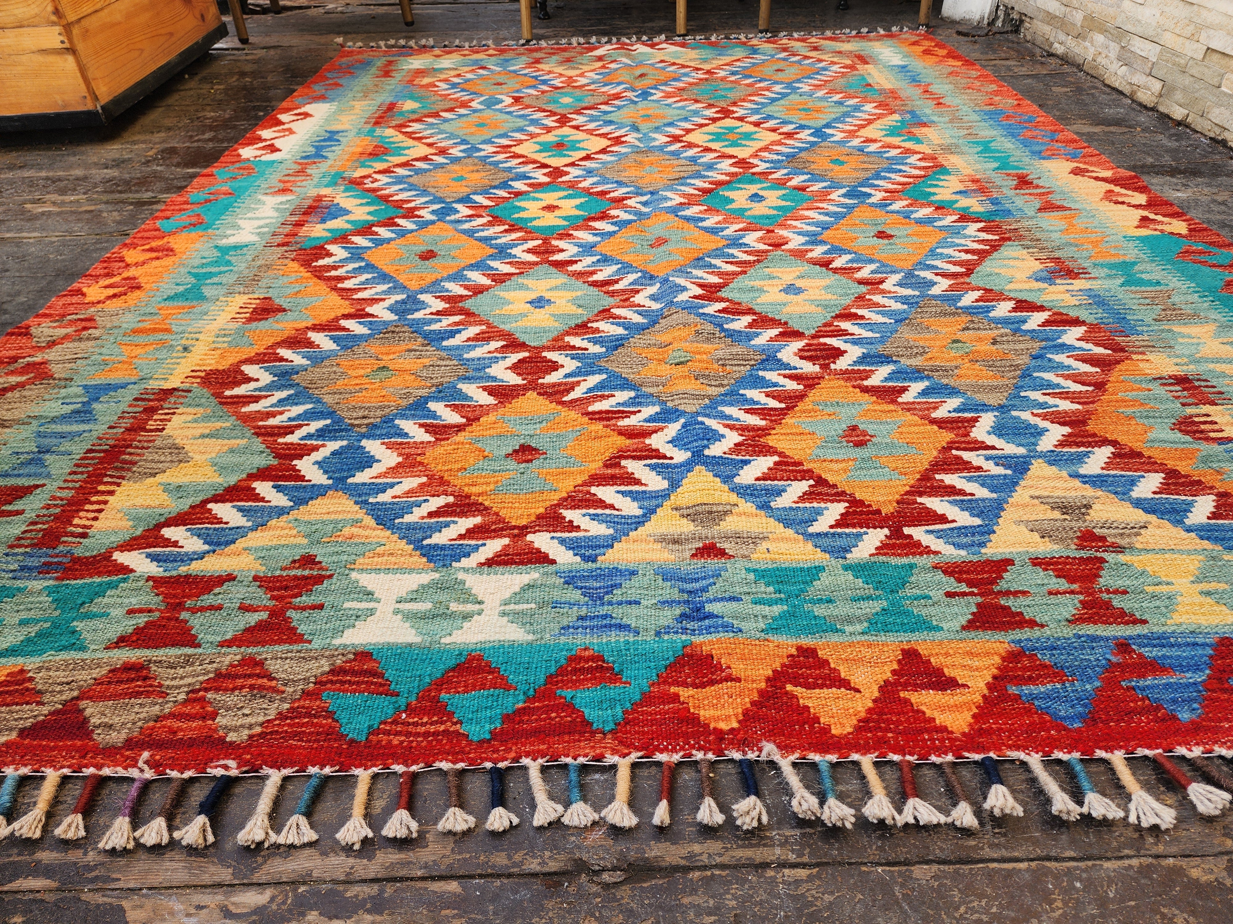 vintage Anatolian Wool Area Rug — pile detail