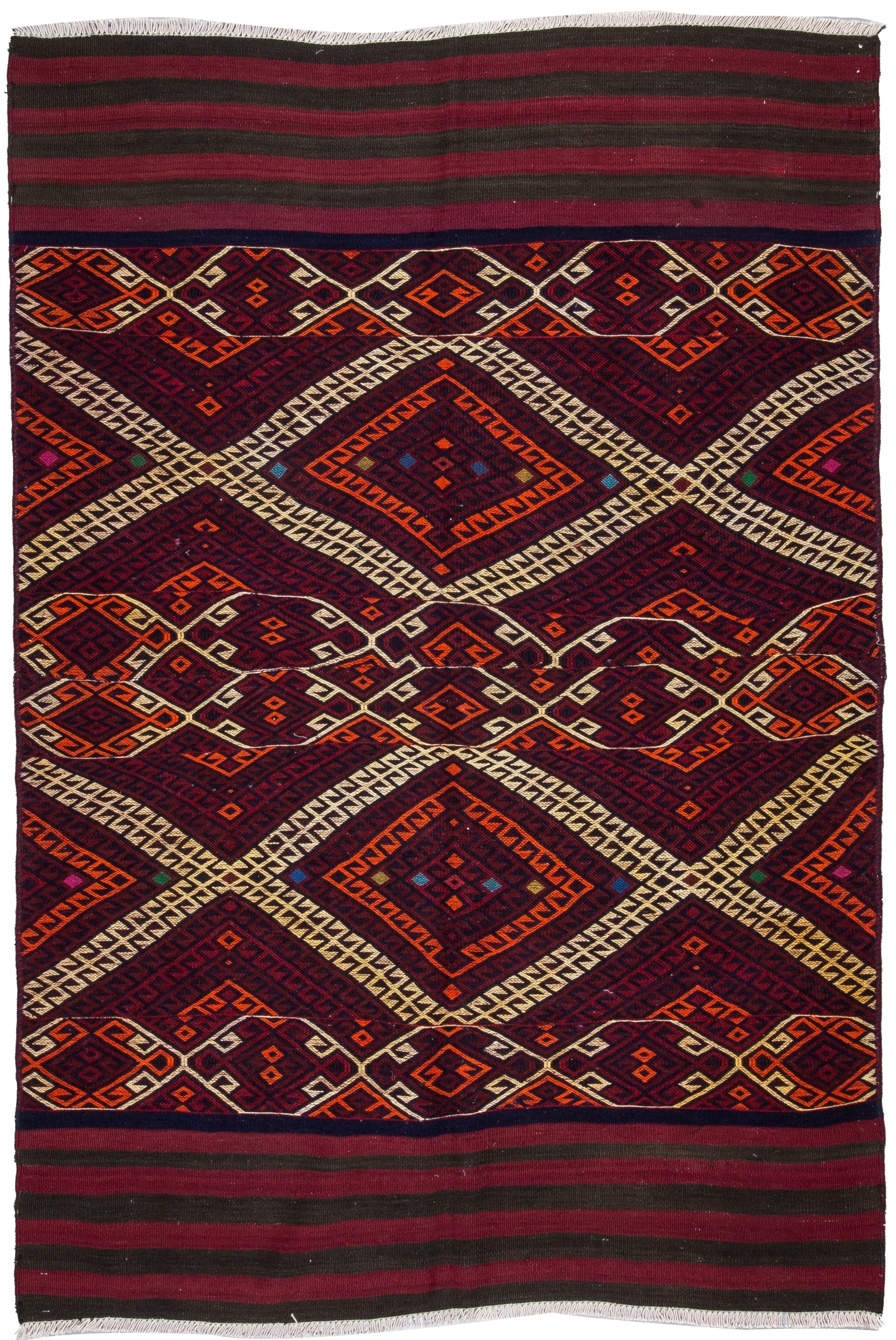 Kilim persa con decoración vintage para sala de estar, 1,93 m x 1,33 m
