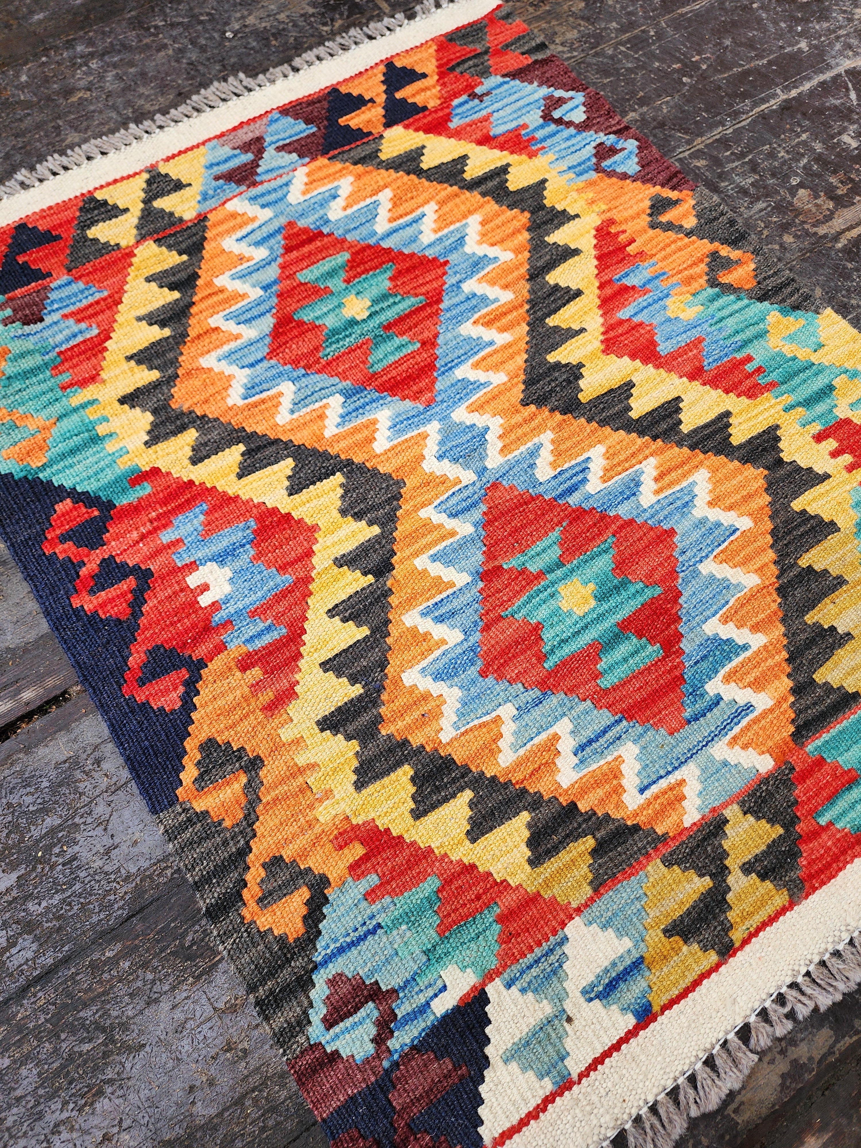 vintage Anatolian Wool Small Rug — in setting