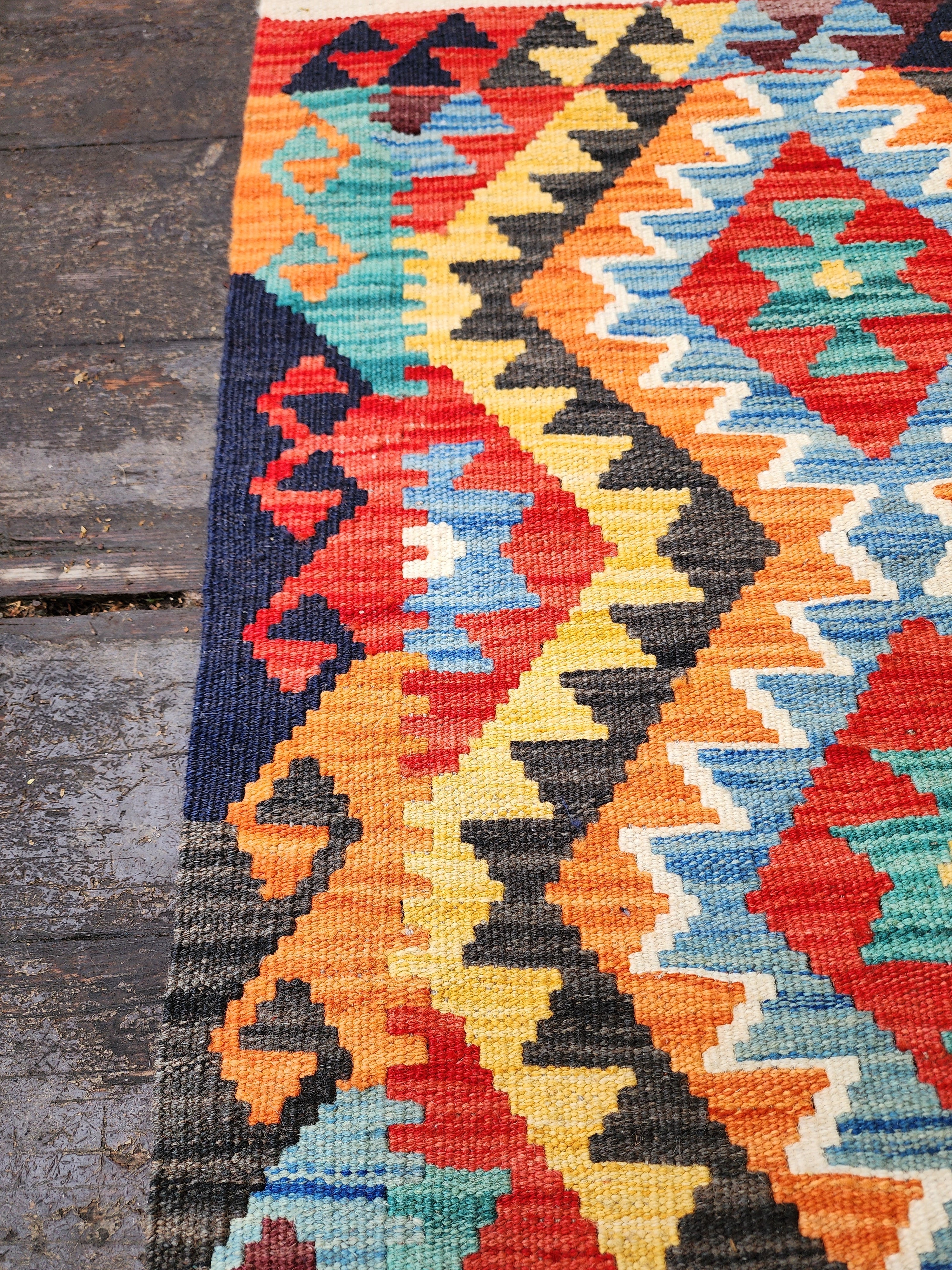 vintage Anatolian Wool Small Rug — back view