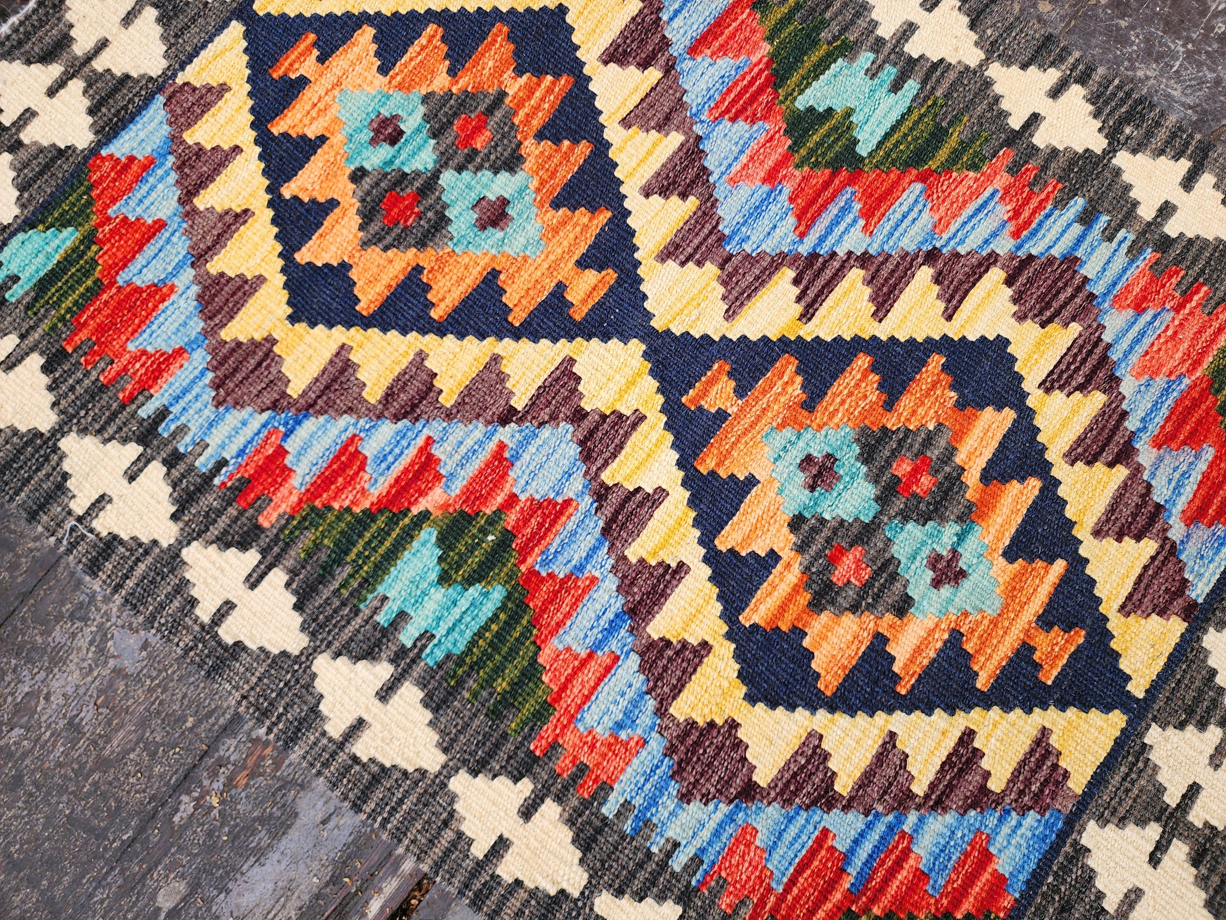 vintage Anatolian Wool Small Rug — in setting