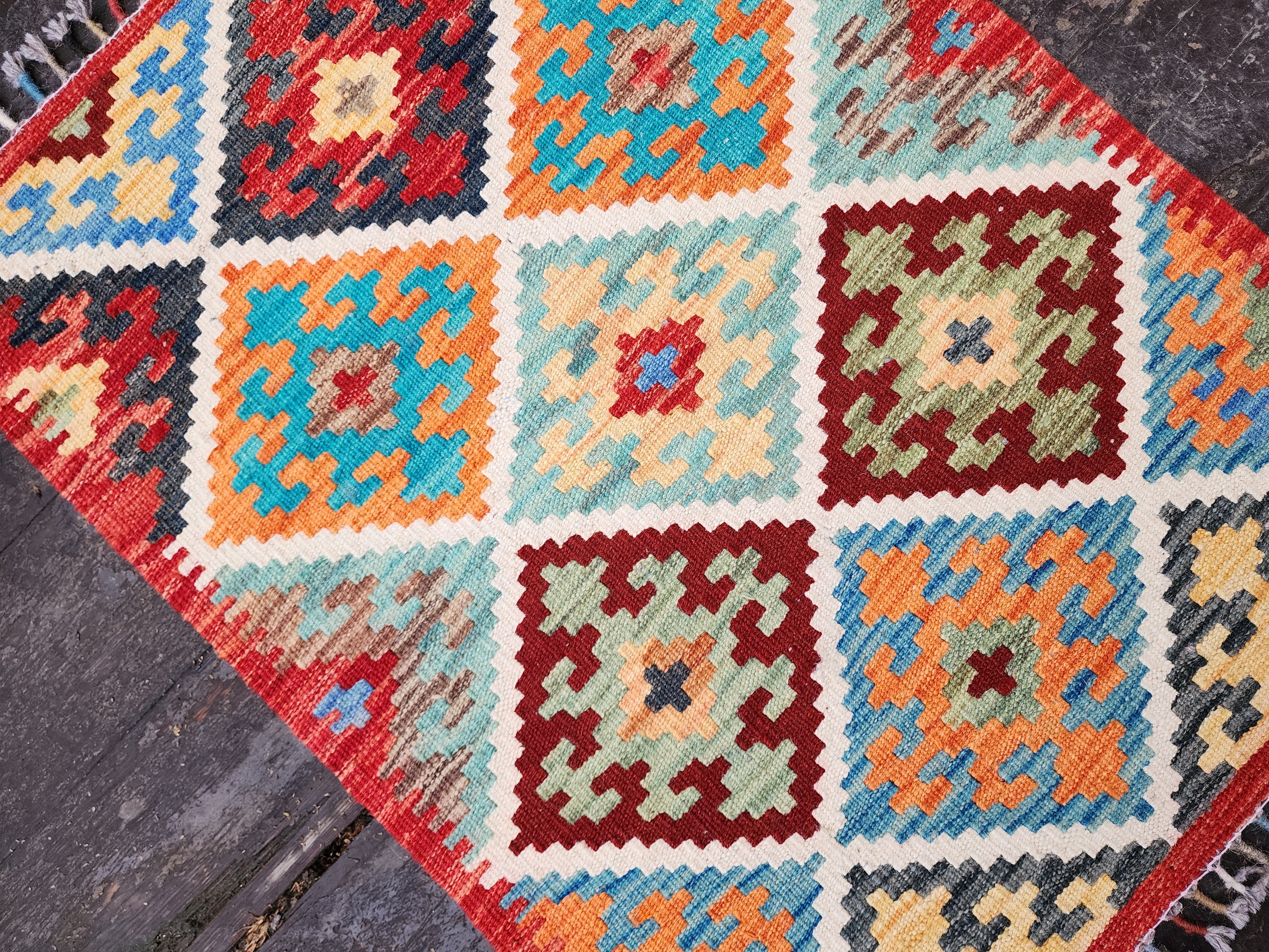 vintage Anatolian Wool Small Rug — detail texture