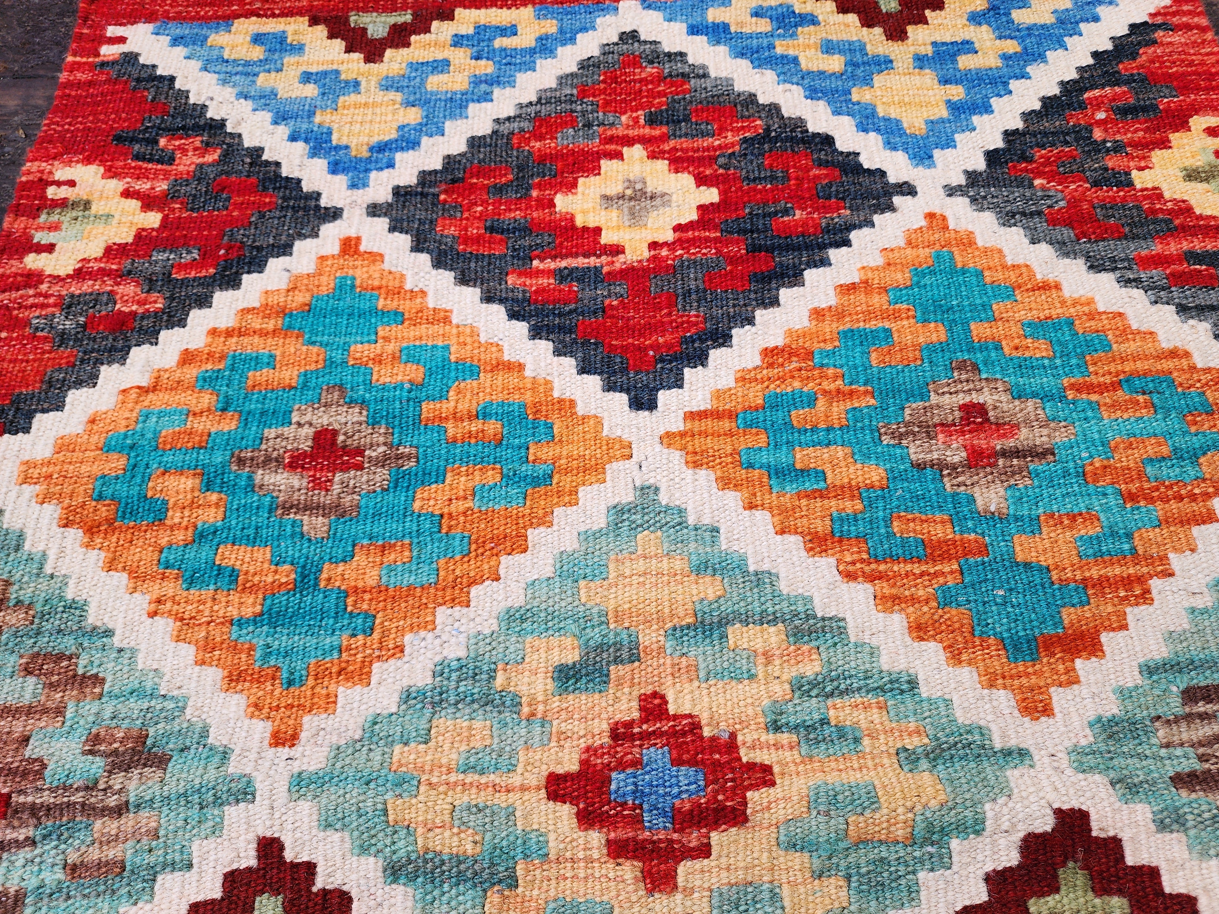 vintage Anatolian Wool Small Rug — in setting