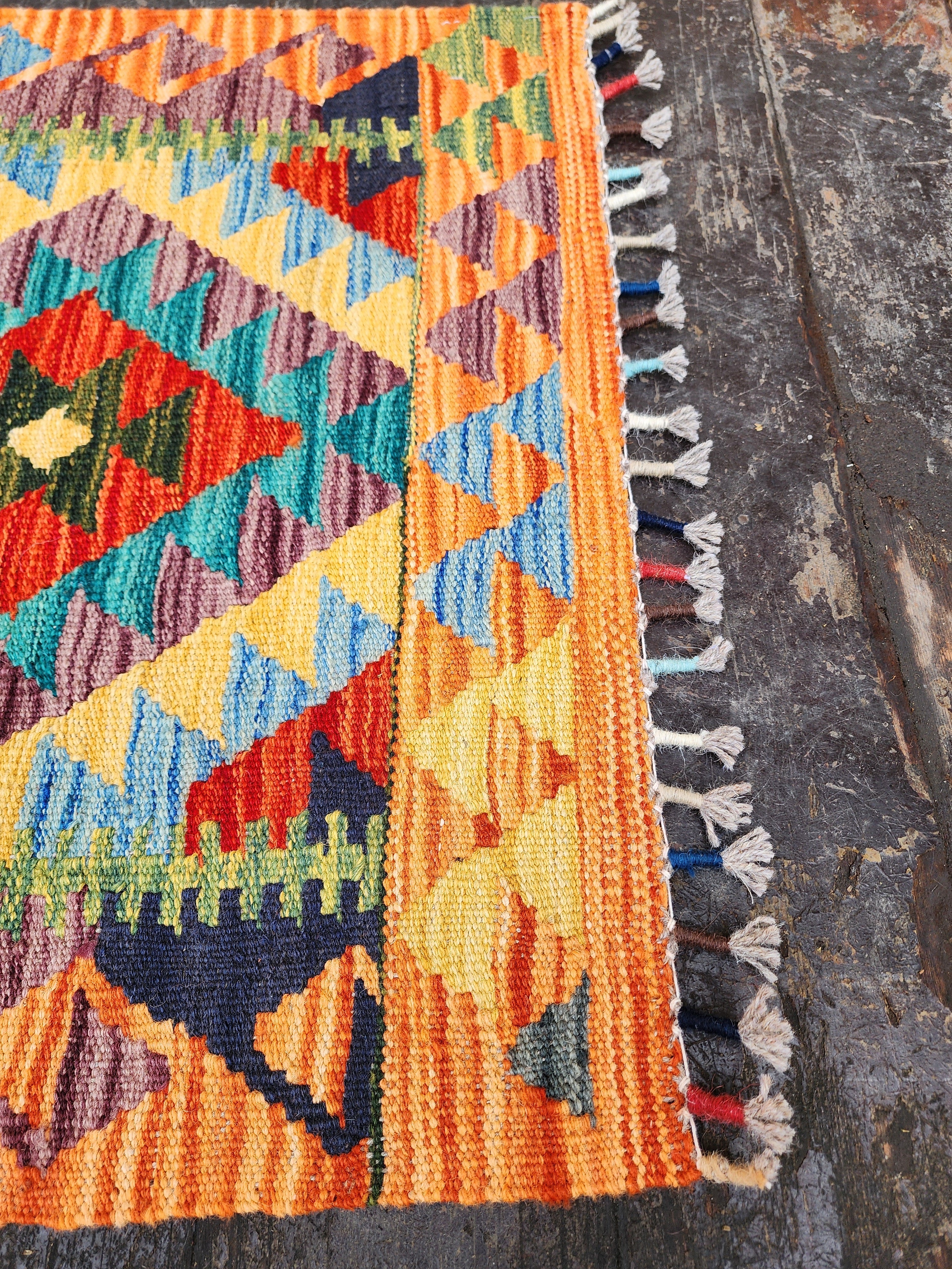 vintage Anatolian Wool Small Rug — in setting