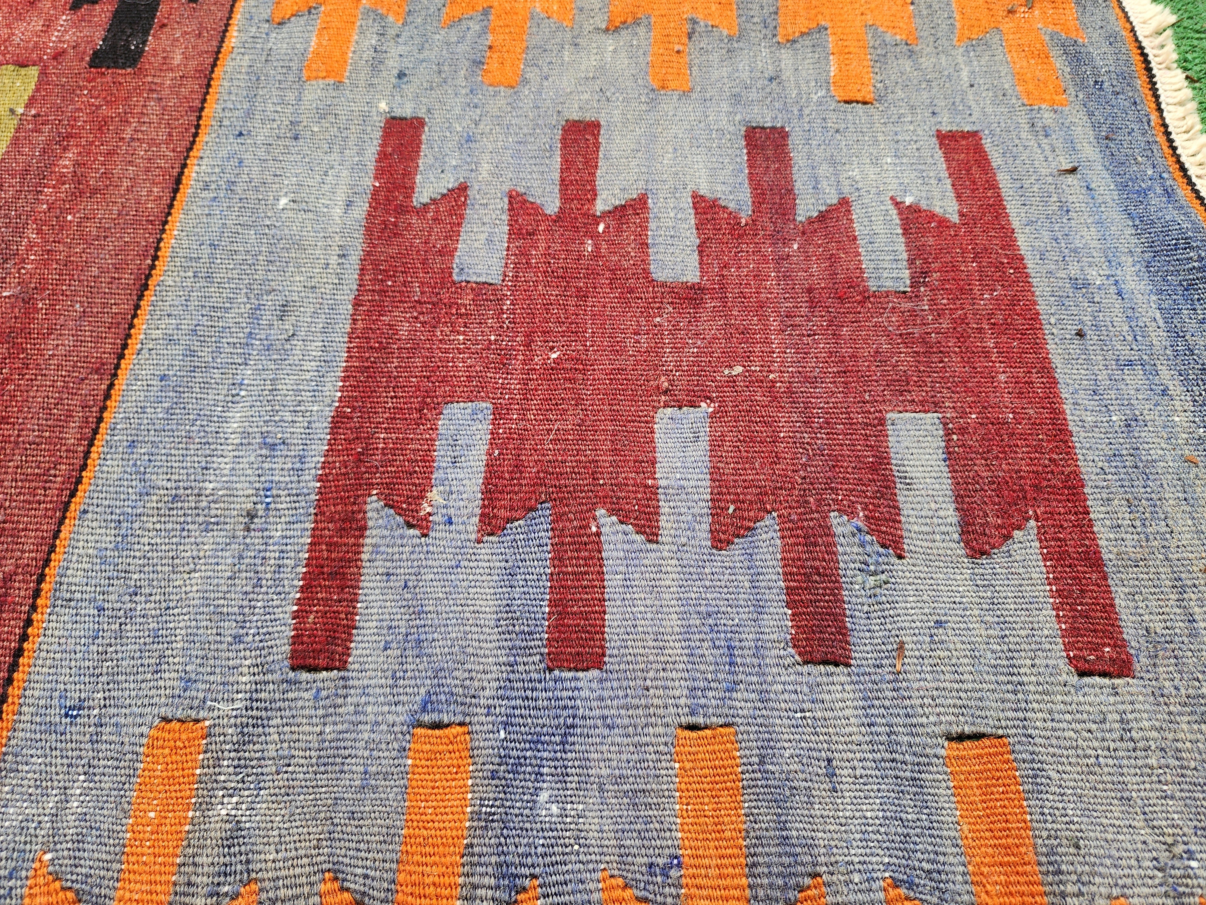 vintage Anatolian Wool Small Rug — edge weave