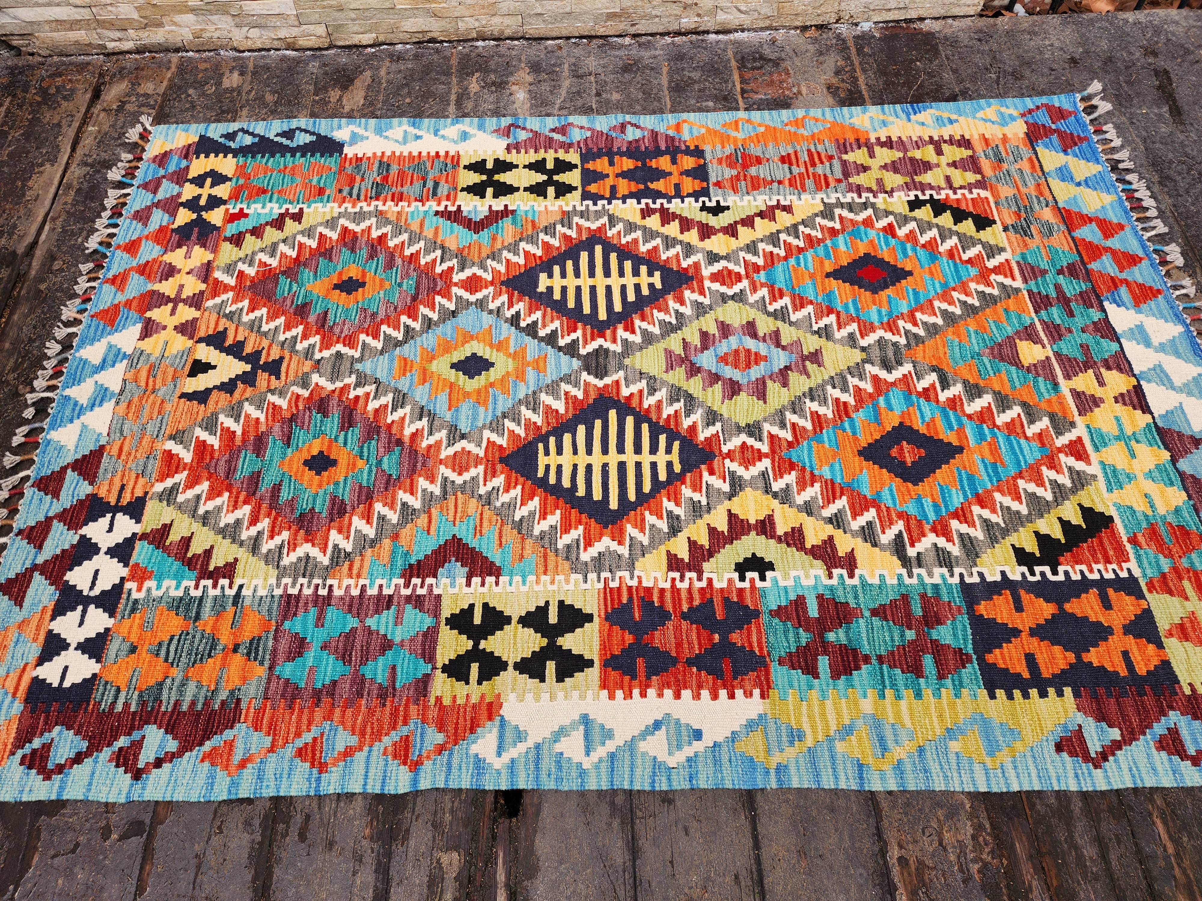 vintage Anatolian Wool Small Rug — detail texture