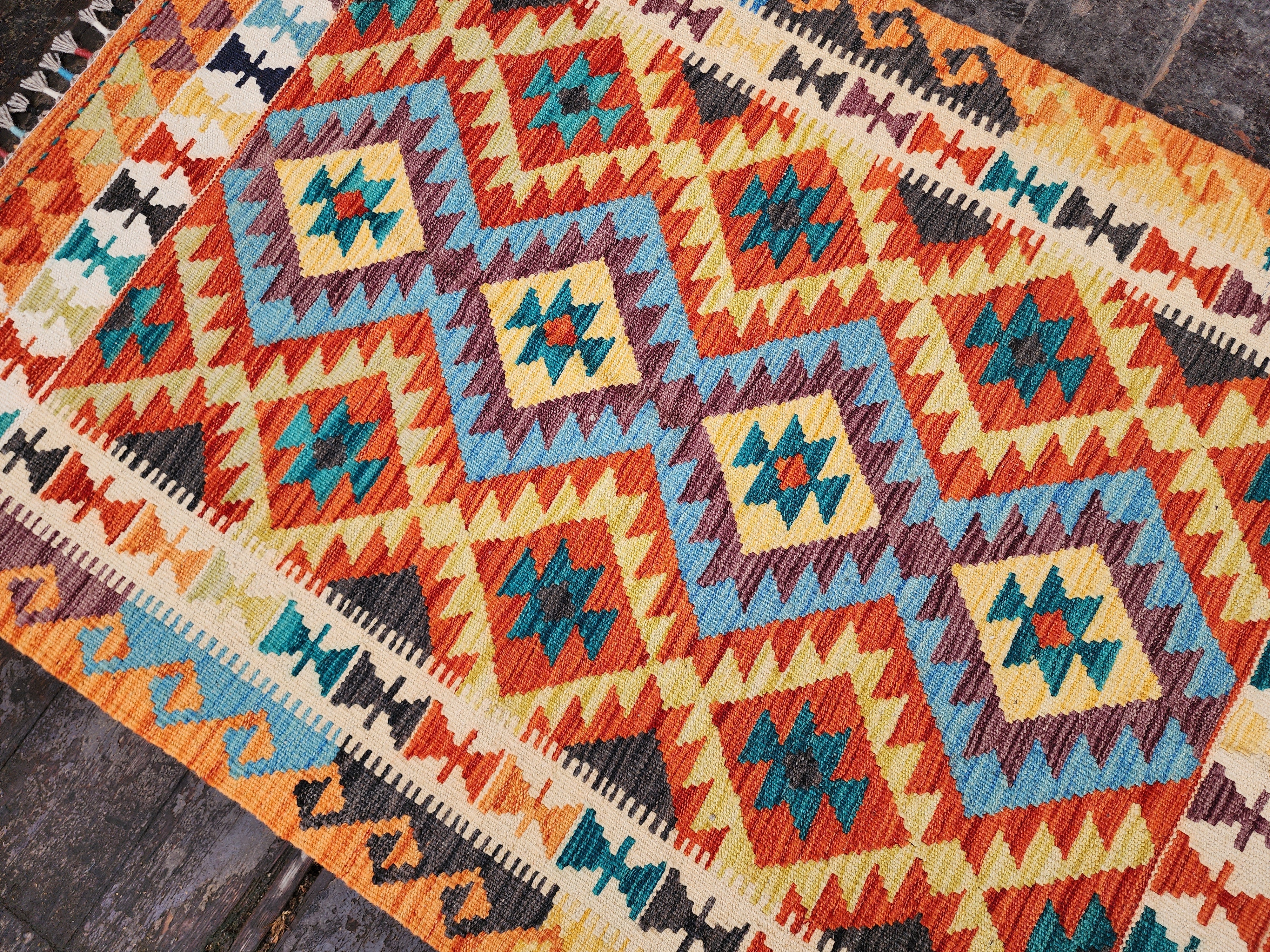 vintage Anatolian Wool Small Rug — detail texture