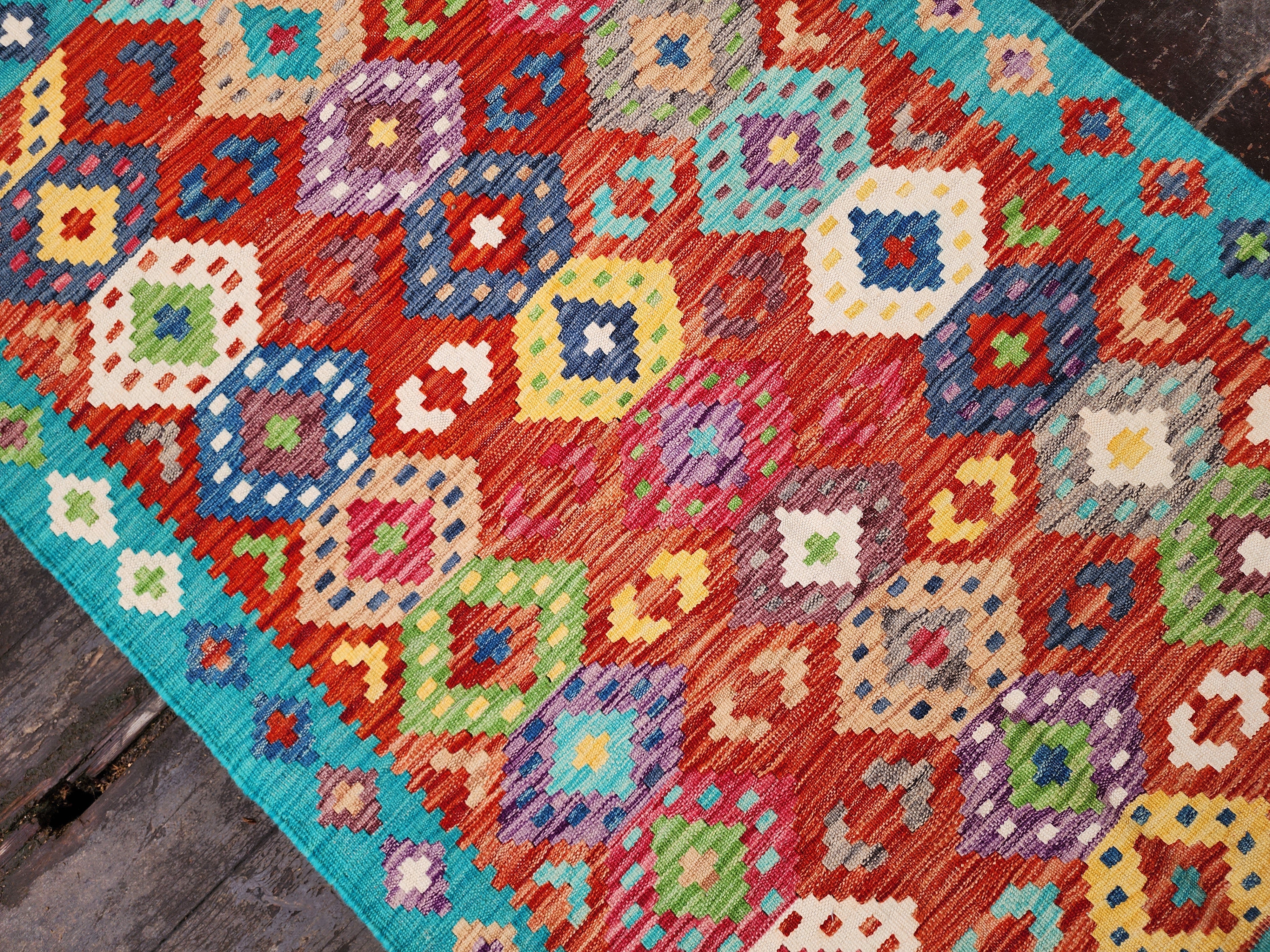 vintage Anatolian Wool Small Rug — detail texture