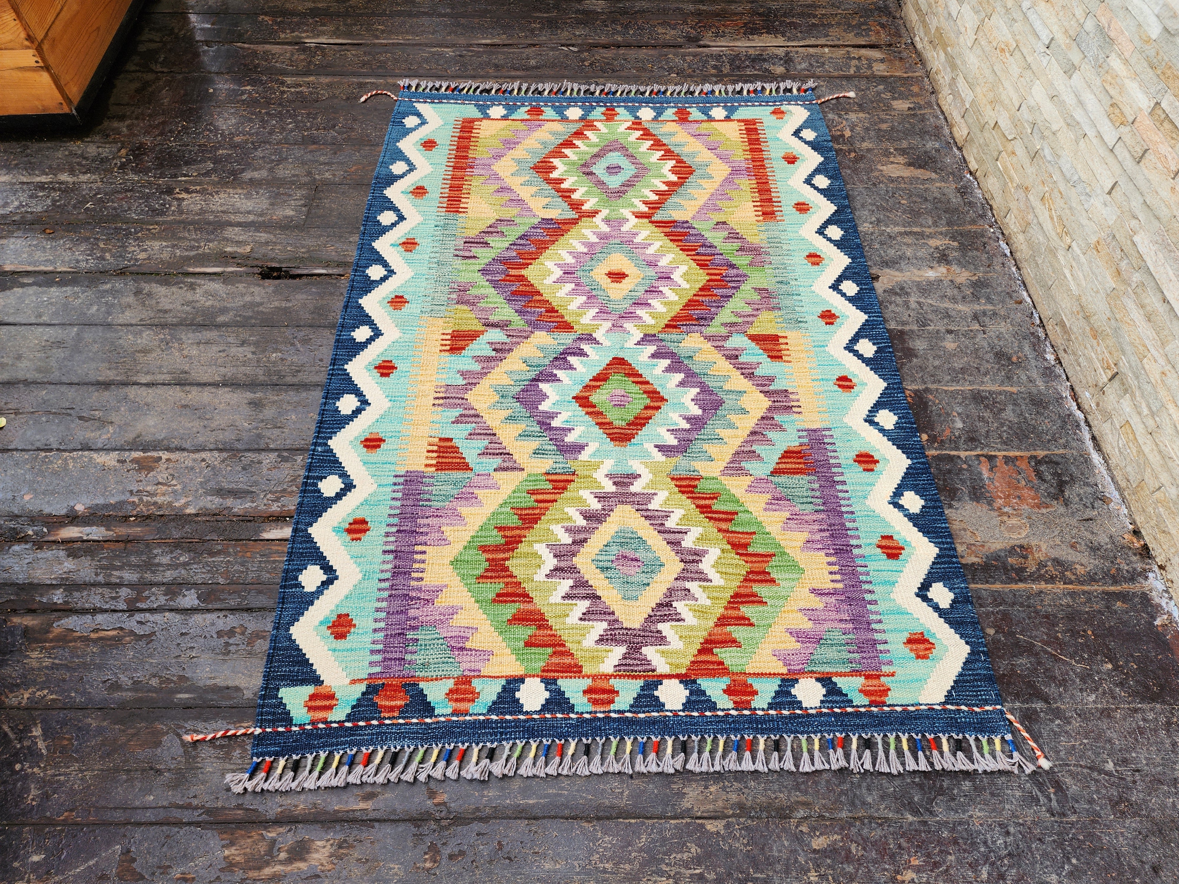 vintage Anatolian Wool Small Rug — detail texture