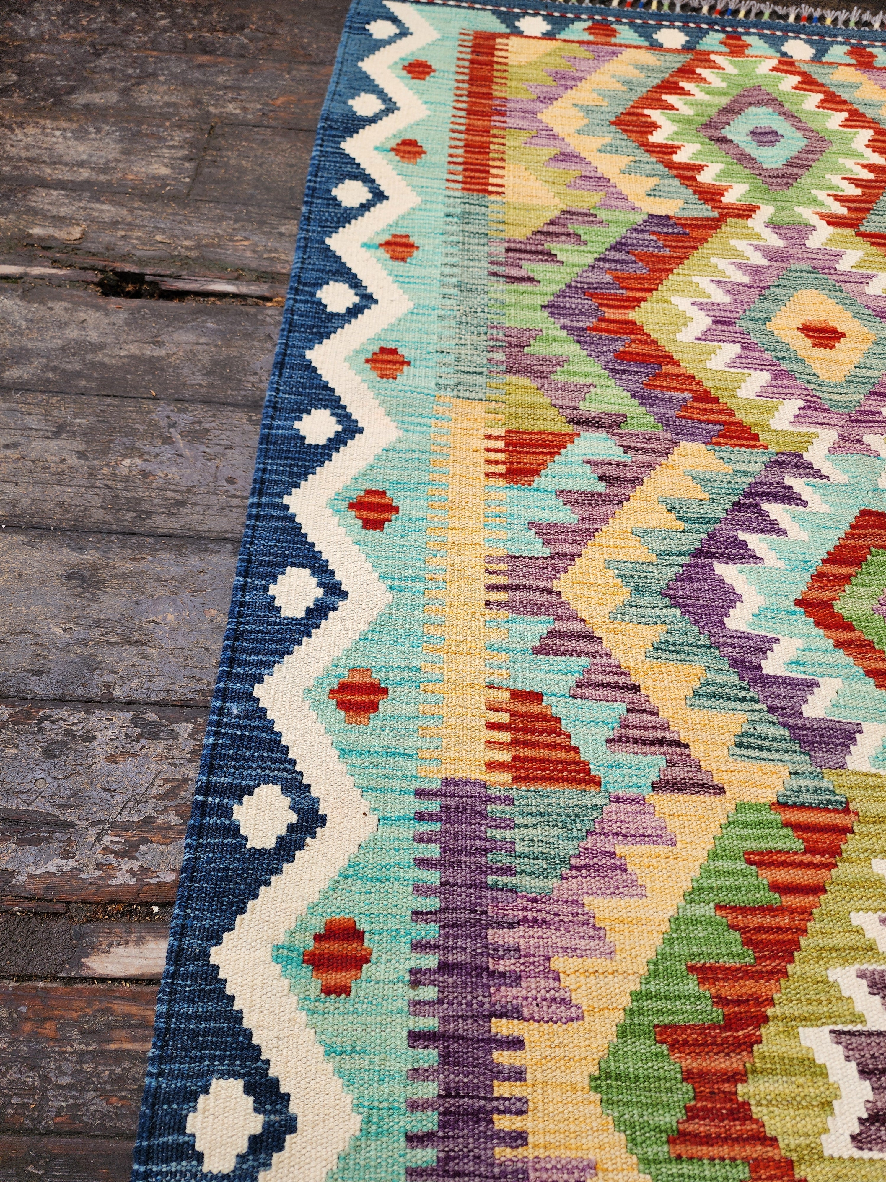 vintage Anatolian Wool Small Rug — in setting