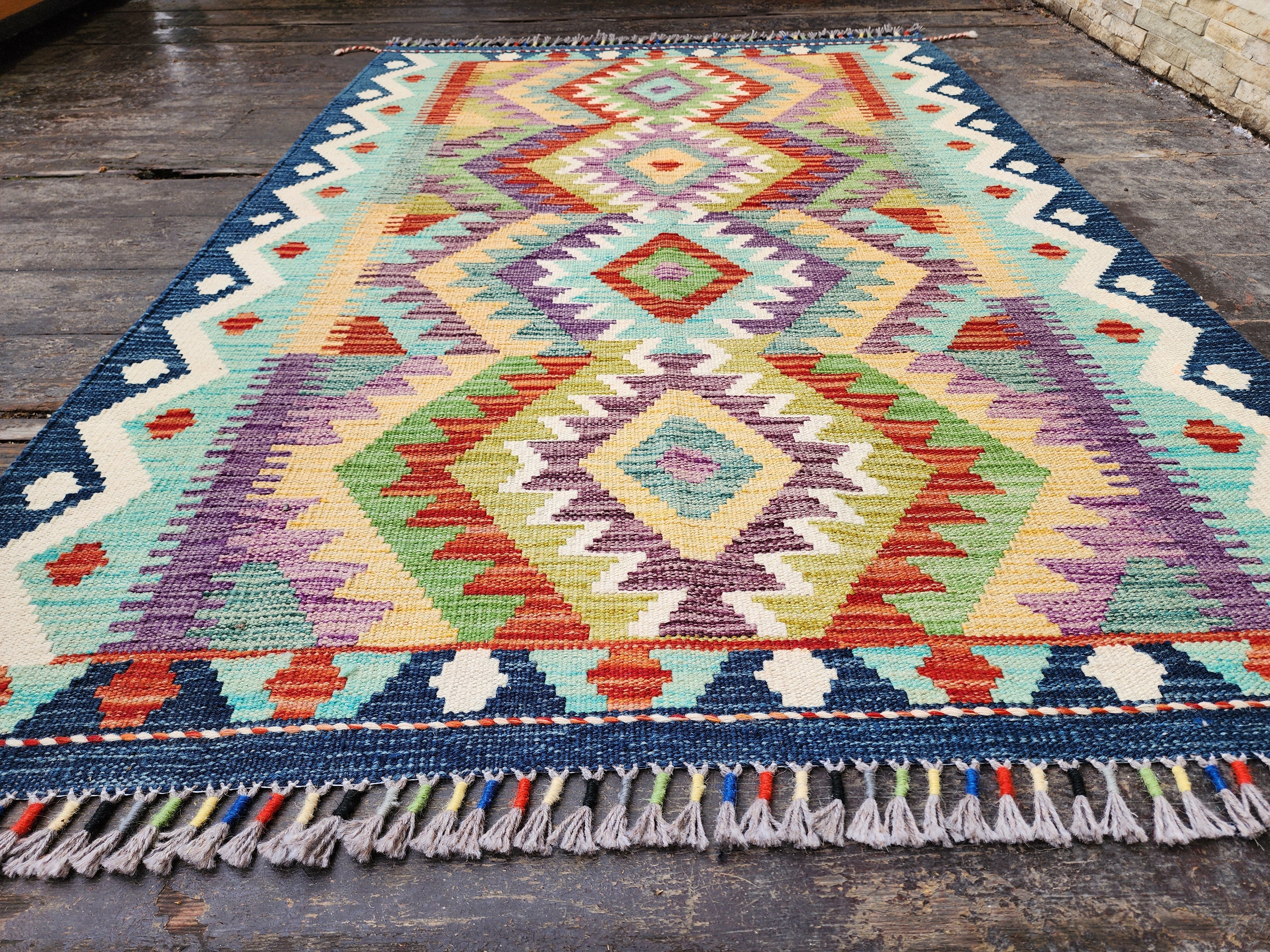 vintage Anatolian Wool Small Rug — pile detail
