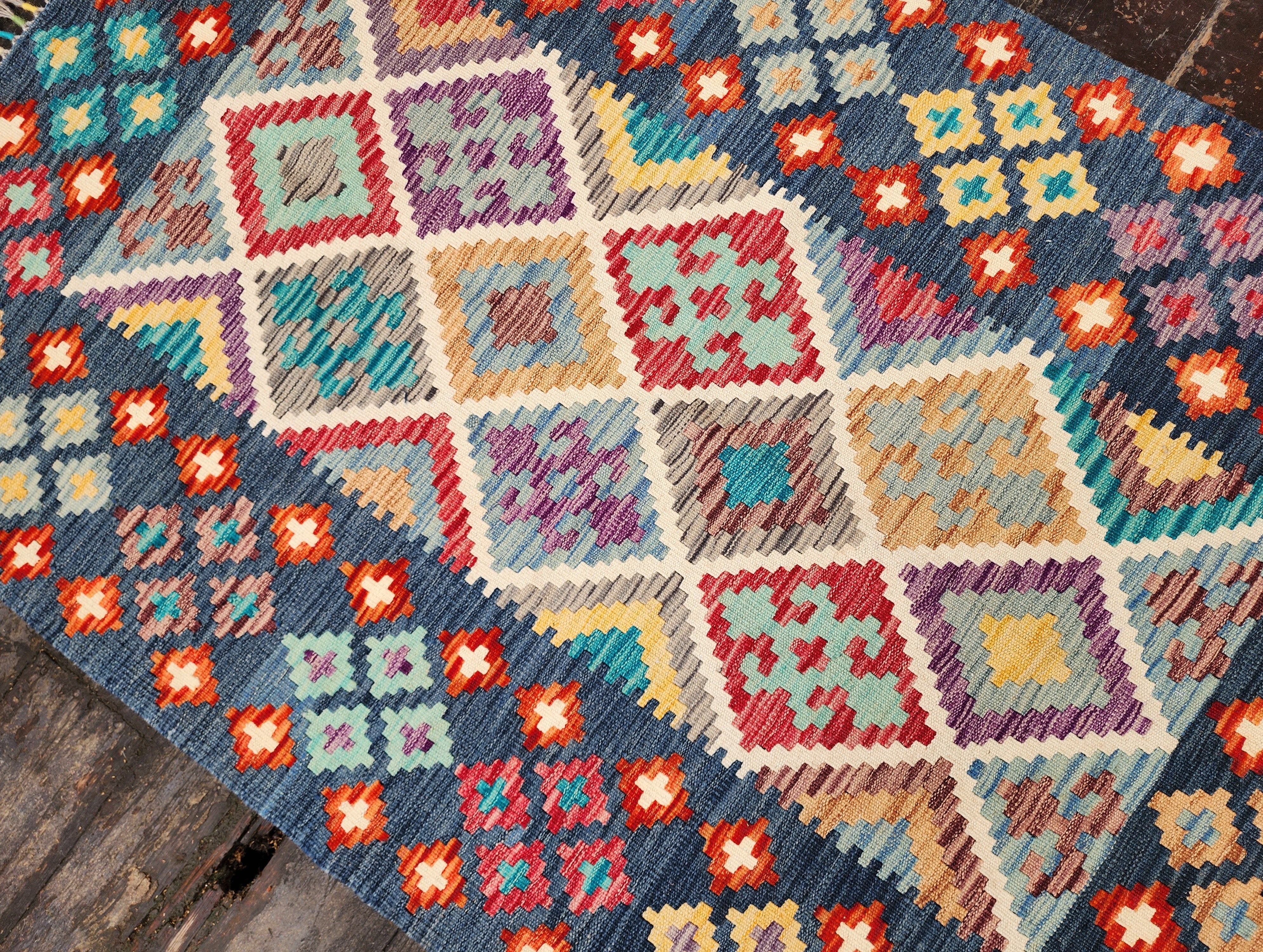 vintage Anatolian Wool Small Rug — in setting
