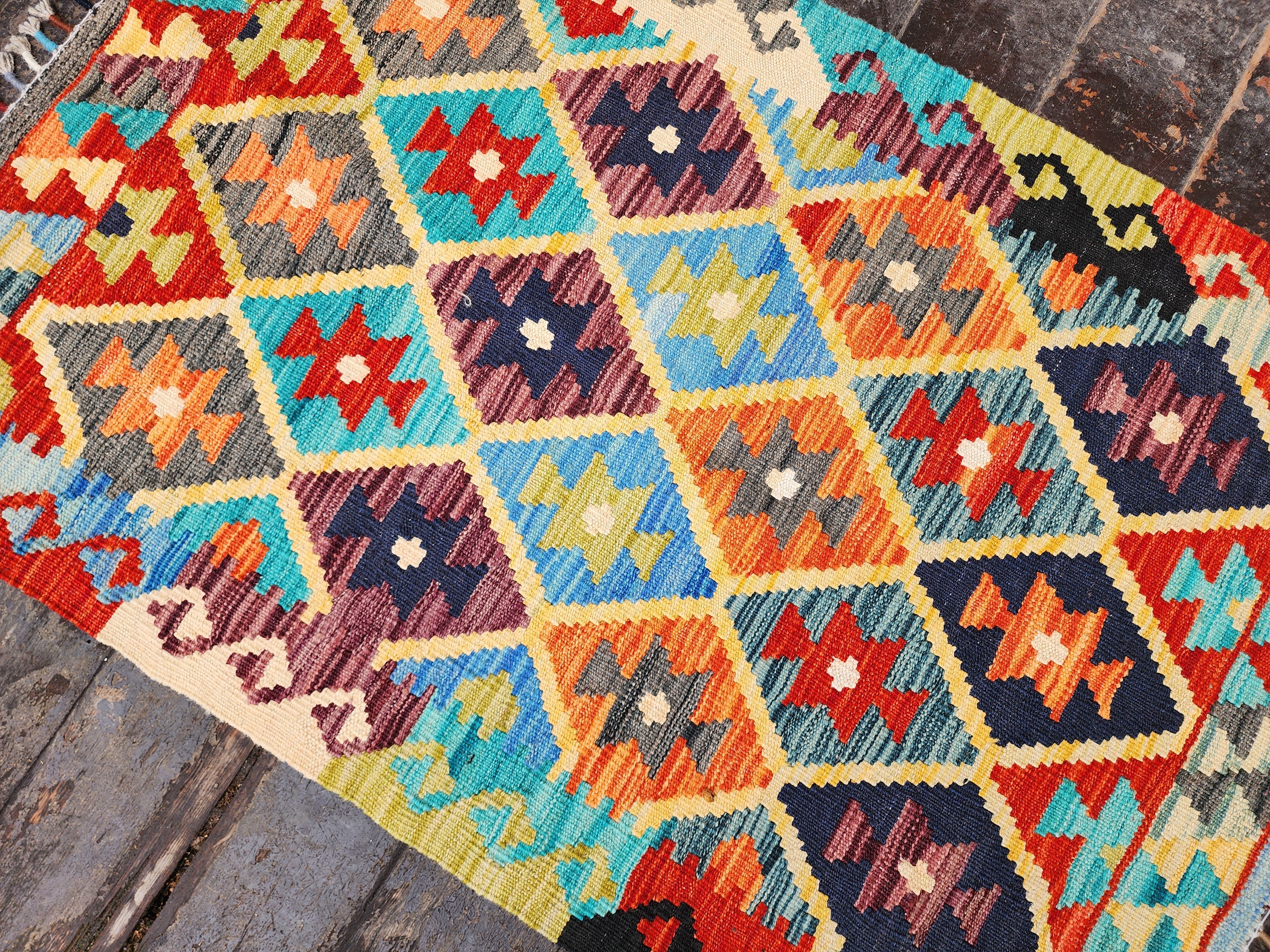 vintage Anatolian Wool Small Rug — in setting