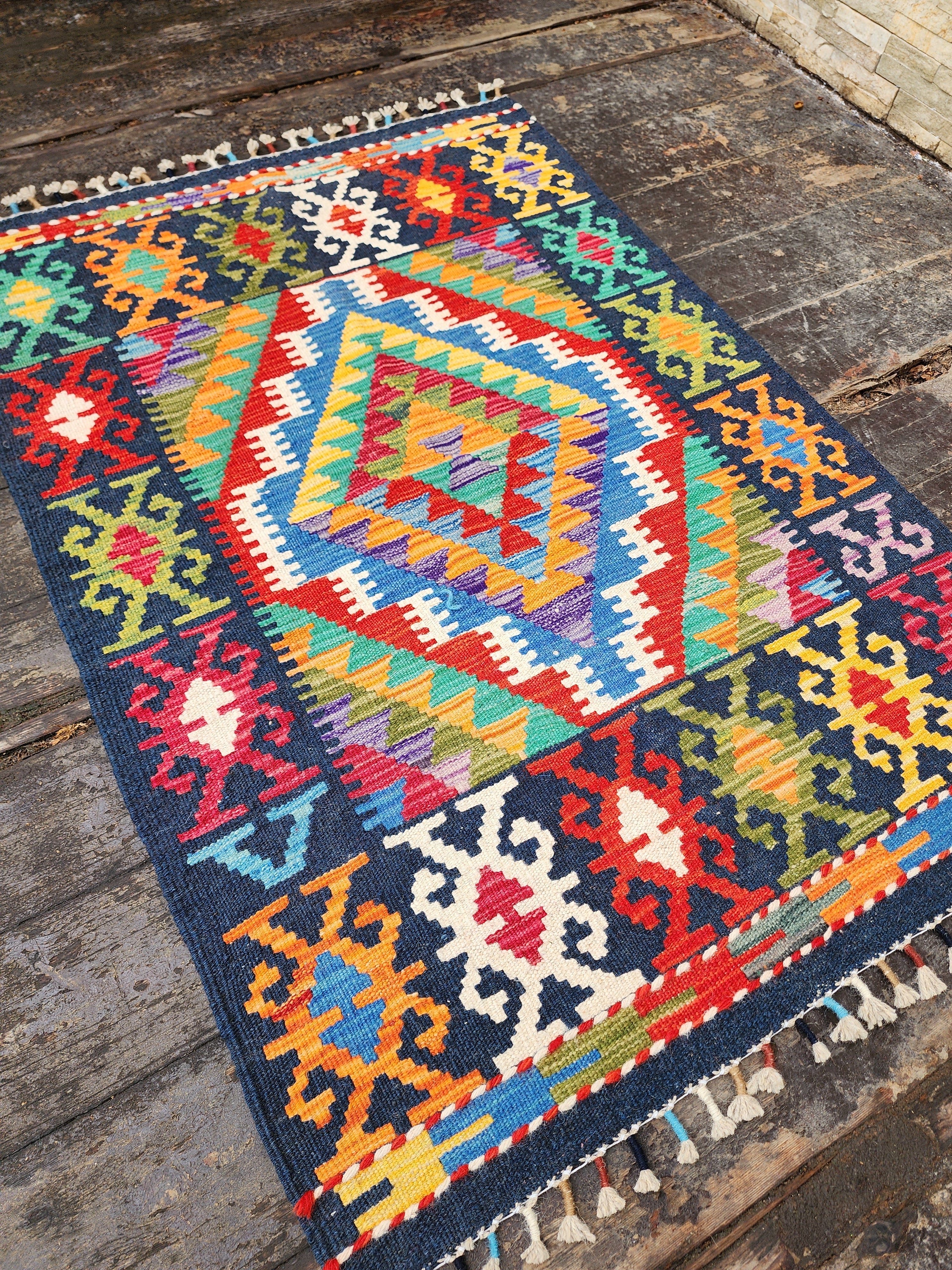 vintage Kilim Area Rug — detail texture