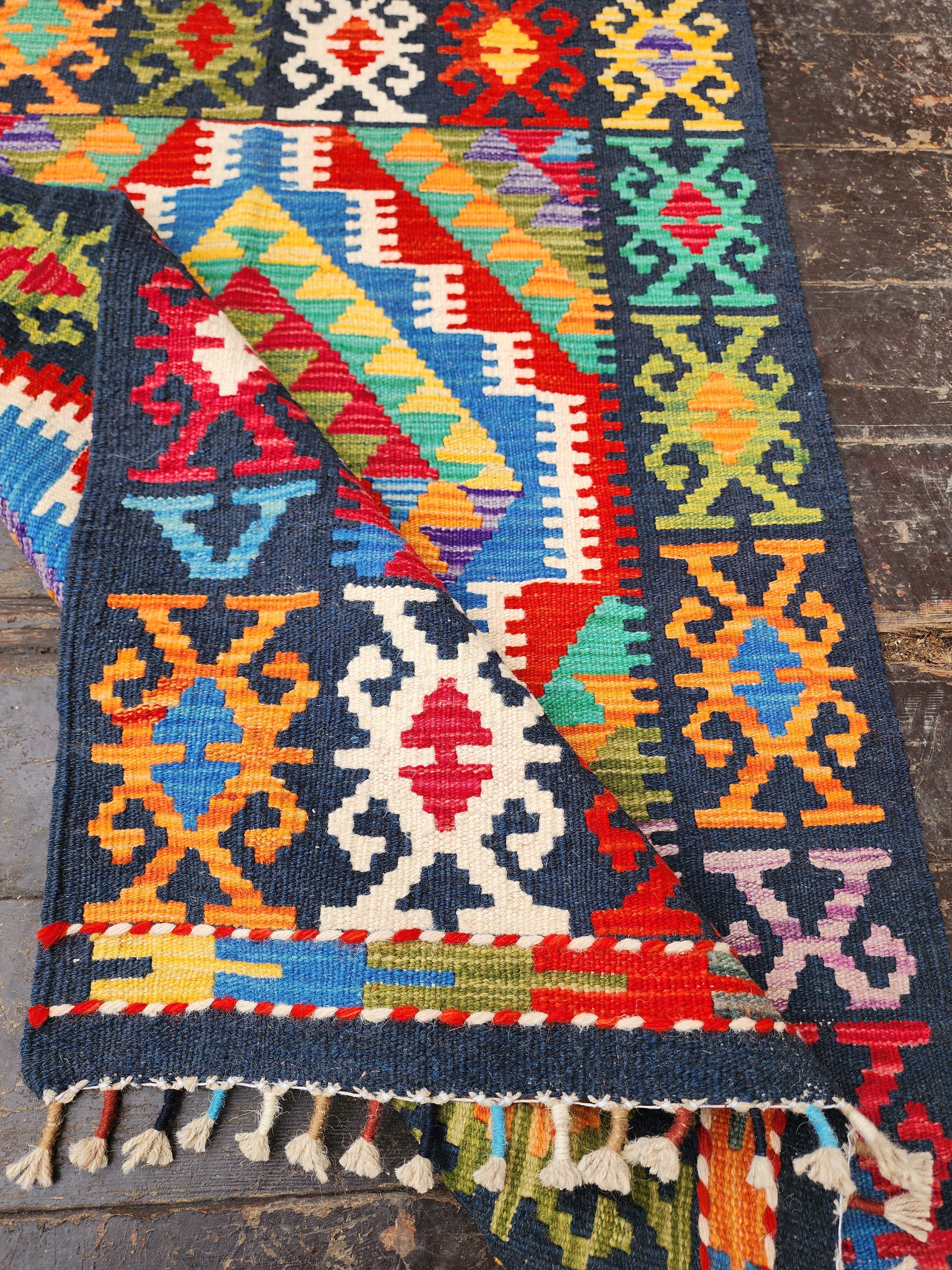 vintage Kilim Area Rug — back view