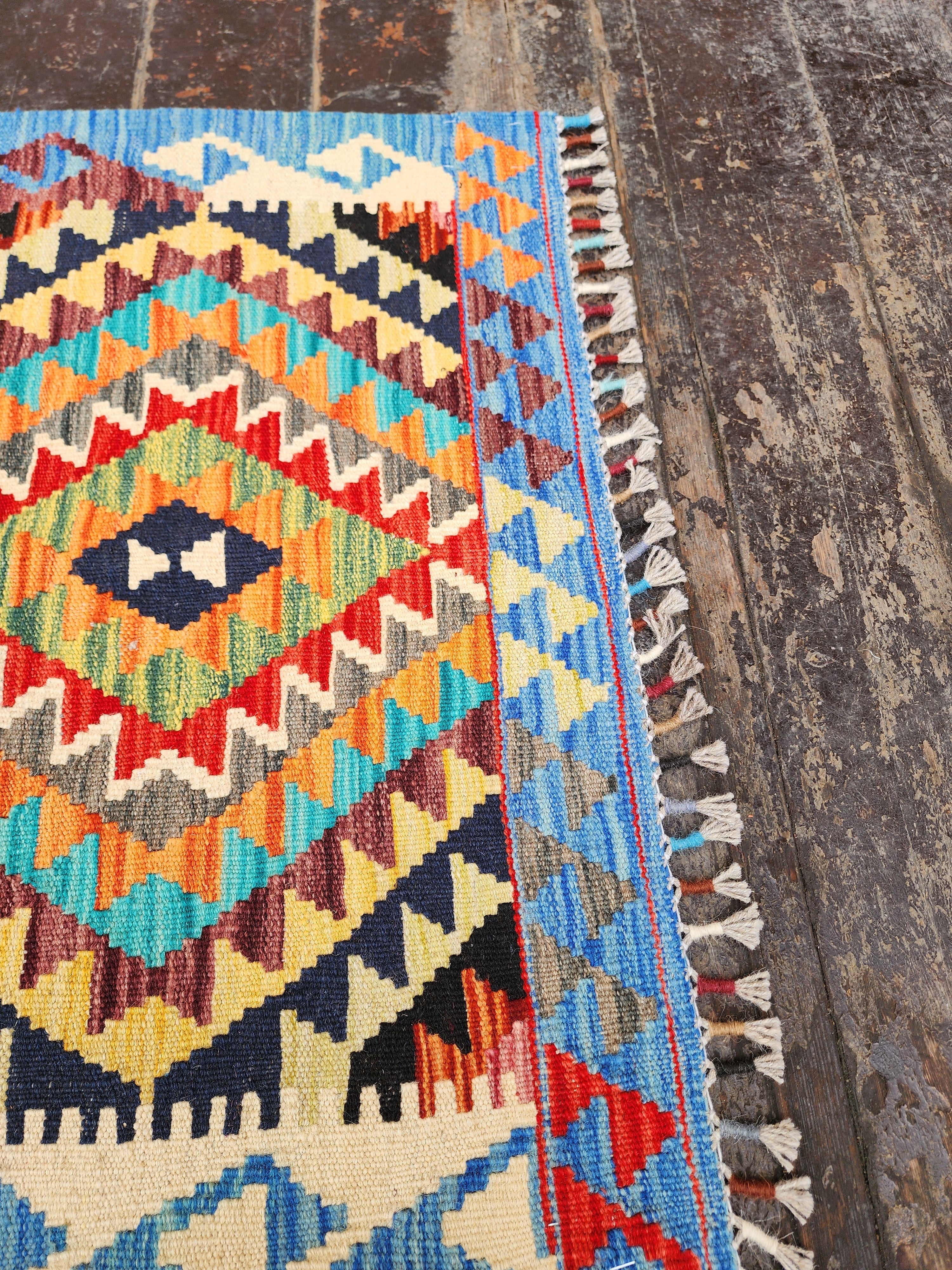 vintage Kilim Area Rug — pattern close-up