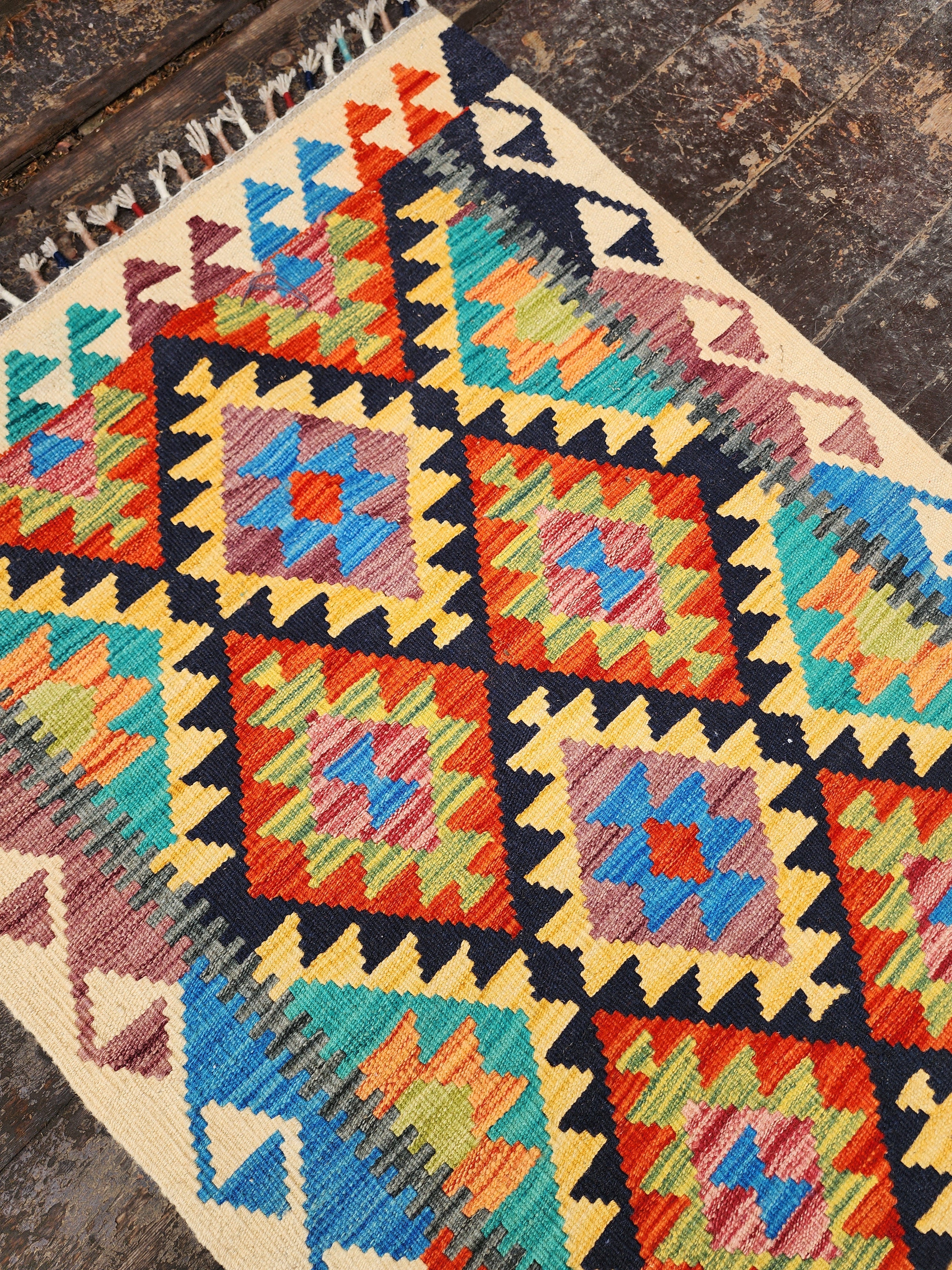vintage Kilim Small Rug — in setting