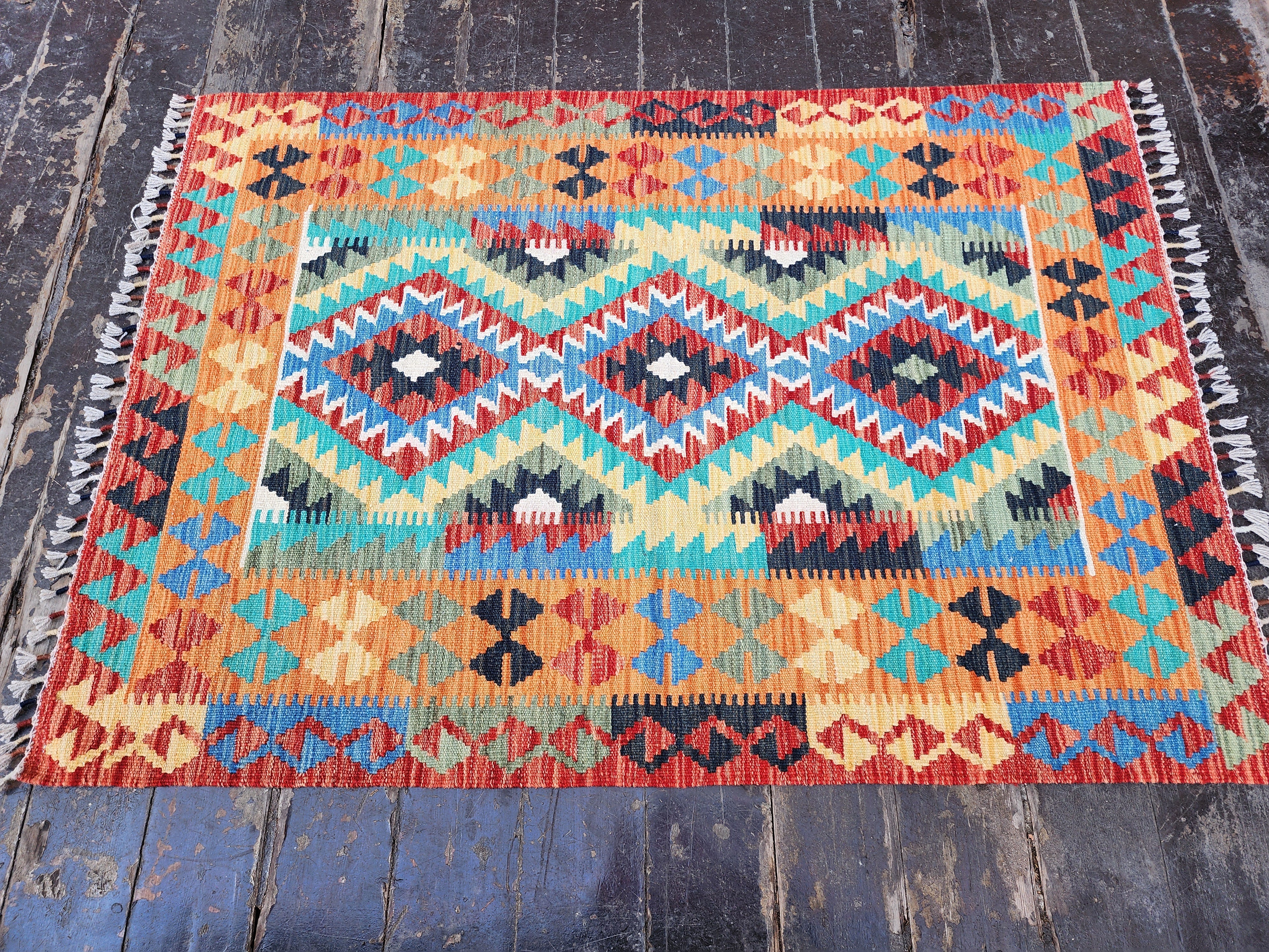 vintage Anatolian Wool Small Rug — pile detail