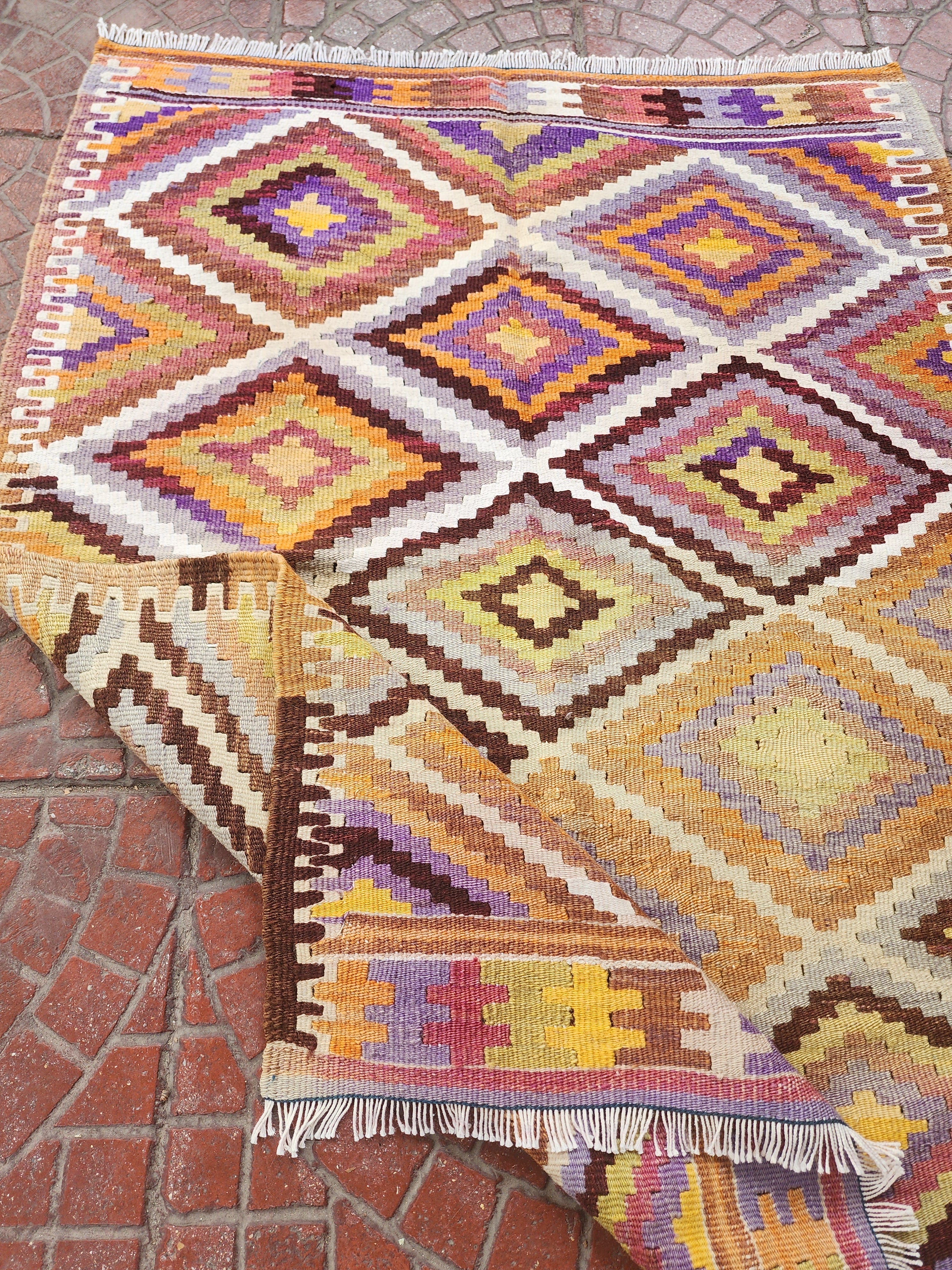 vintage Anatolian Wool Small Rug — in setting