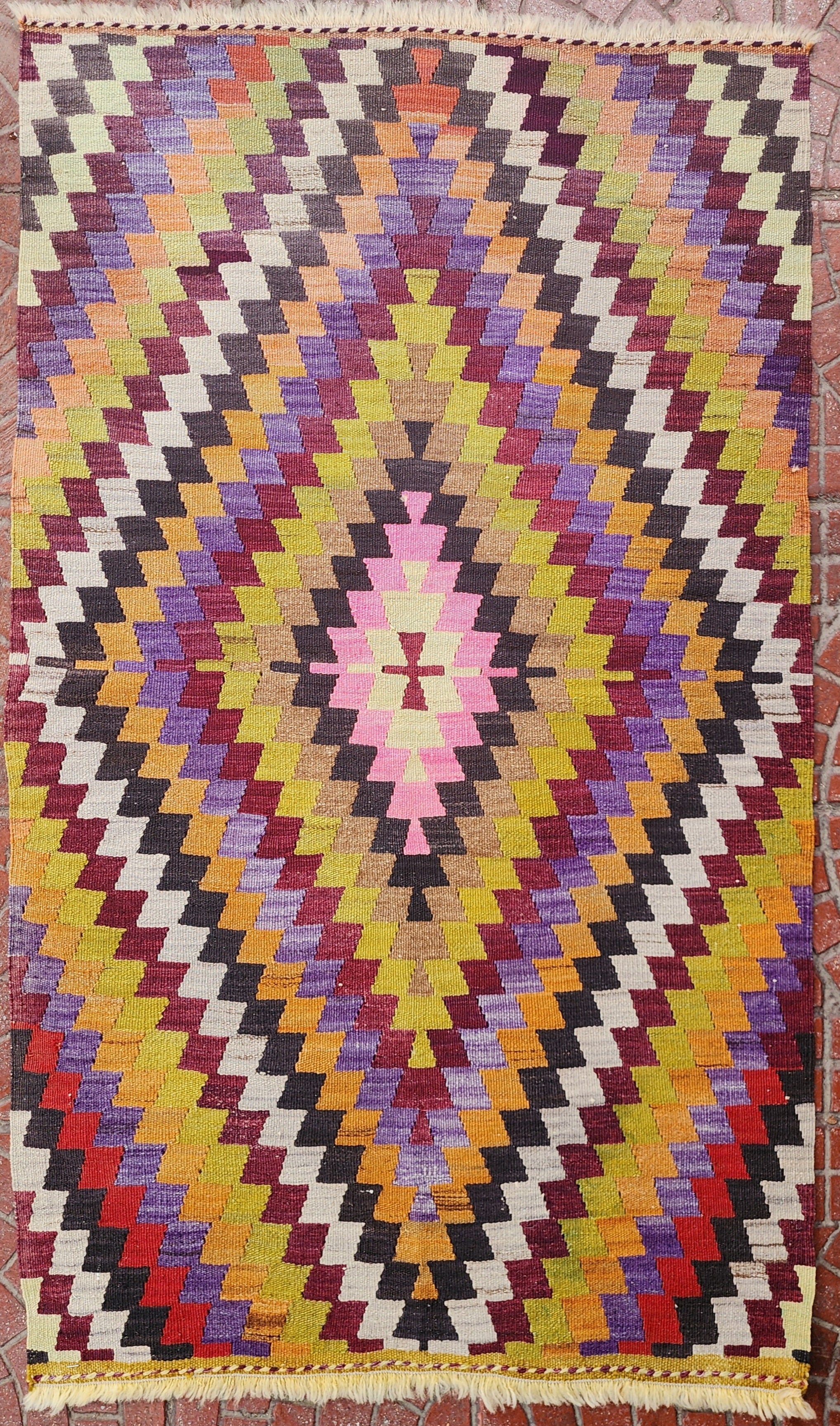 Small Turkish Oushak Kilim Rug, 4'3"x2'8"