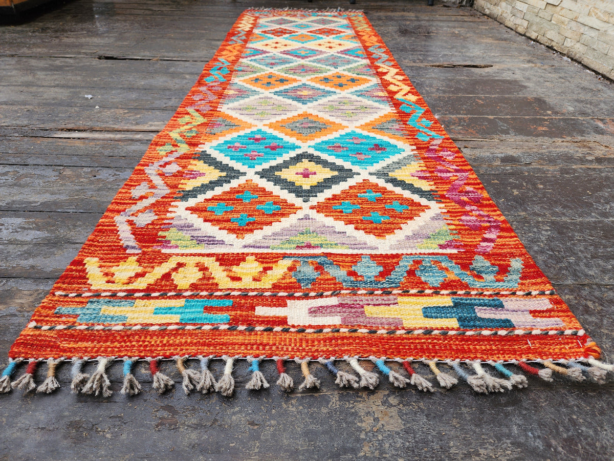 vintage Anatolian Wool Runner Rug — in setting