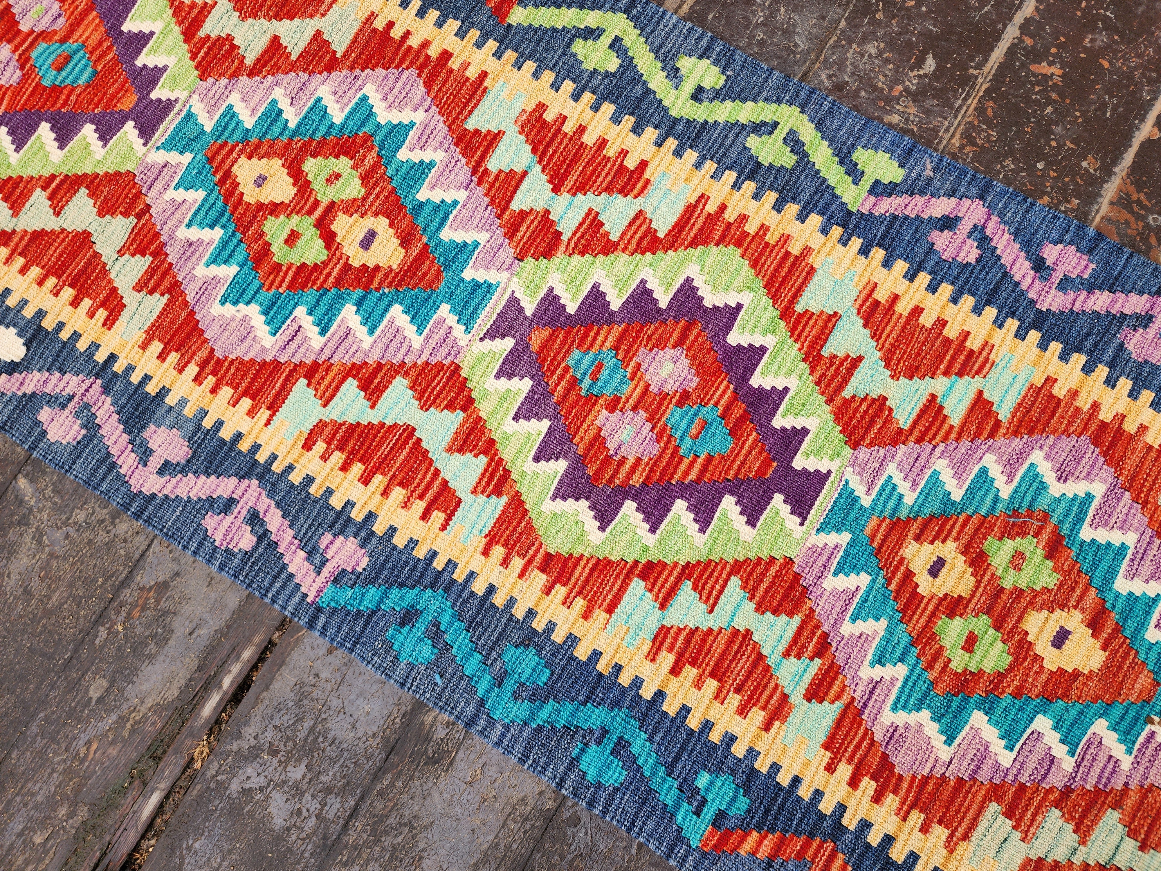 vintage Anatolian Wool Runner Rug — detail texture