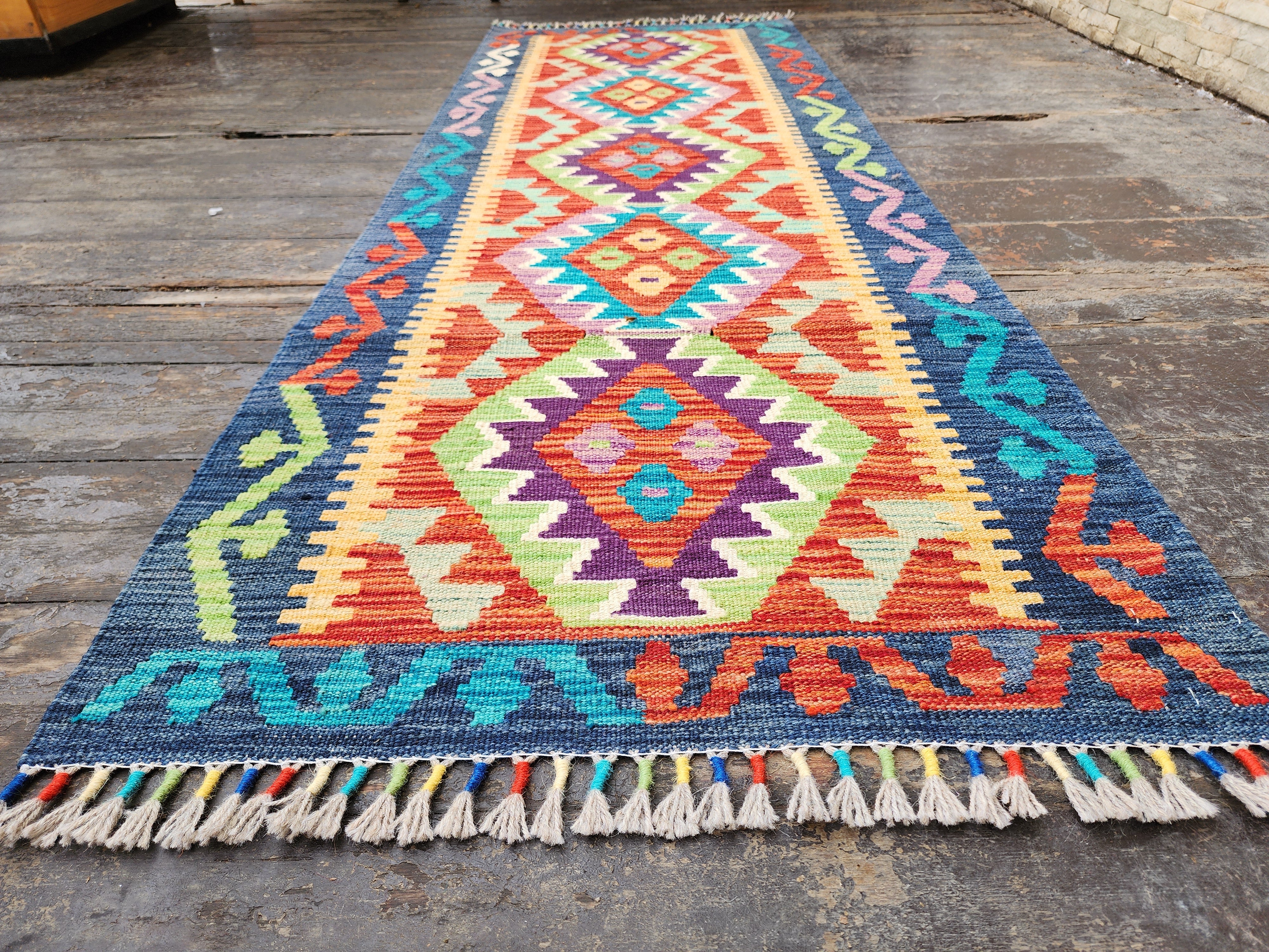 vintage Anatolian Wool Runner Rug — in setting