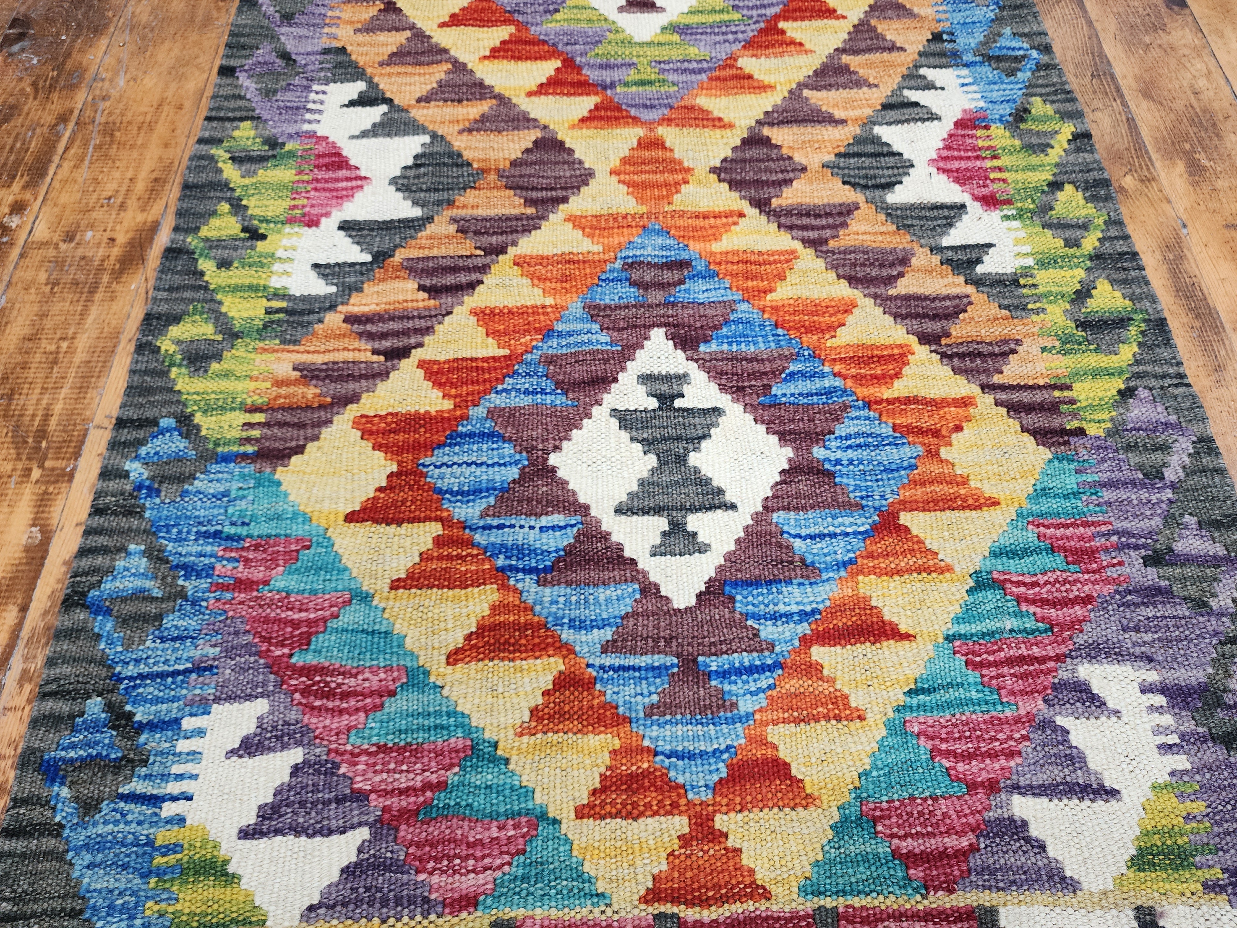 vintage Kilim Wool Runner Rug — detail texture