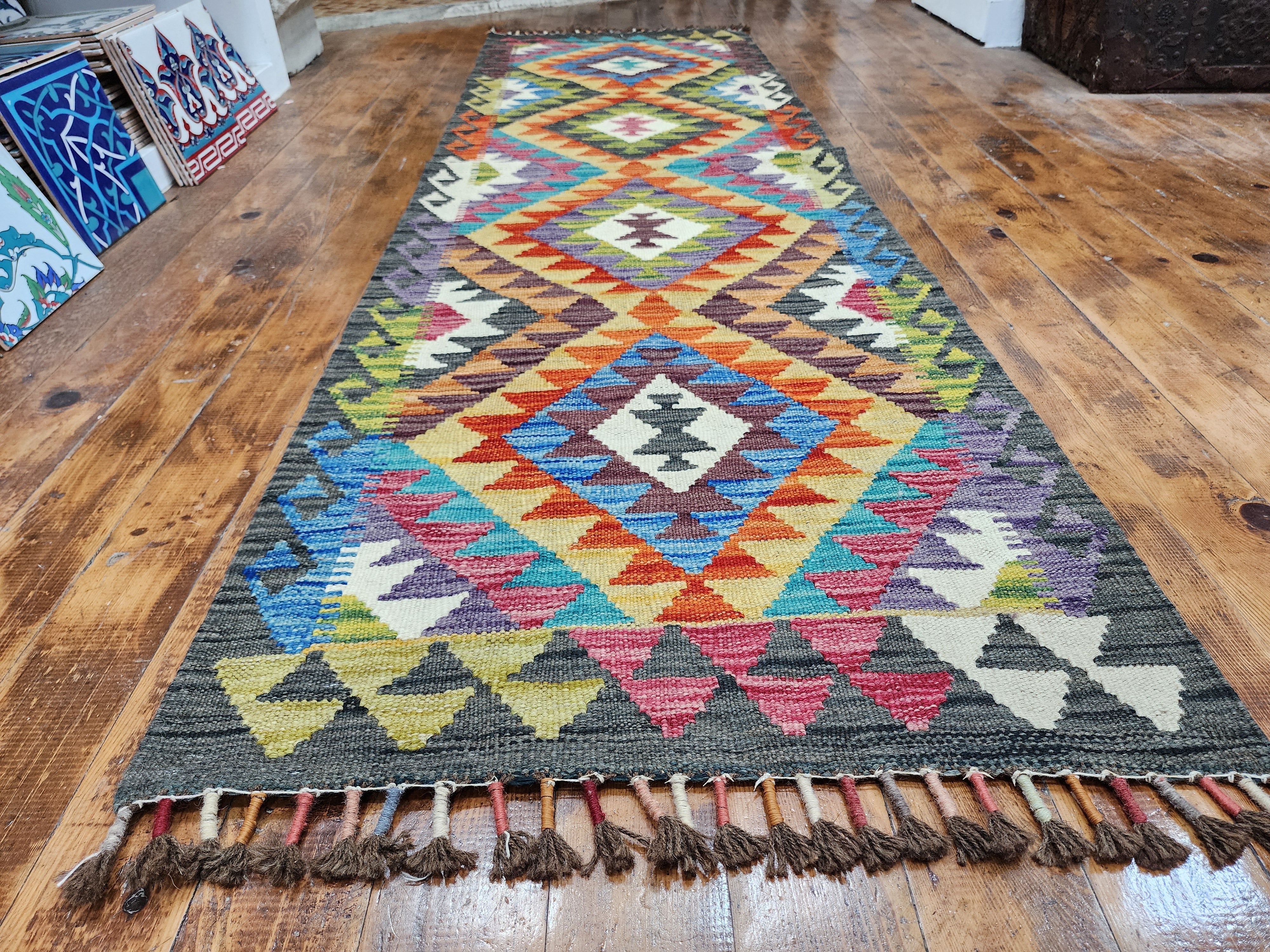 vintage Kilim Wool Runner Rug — in setting