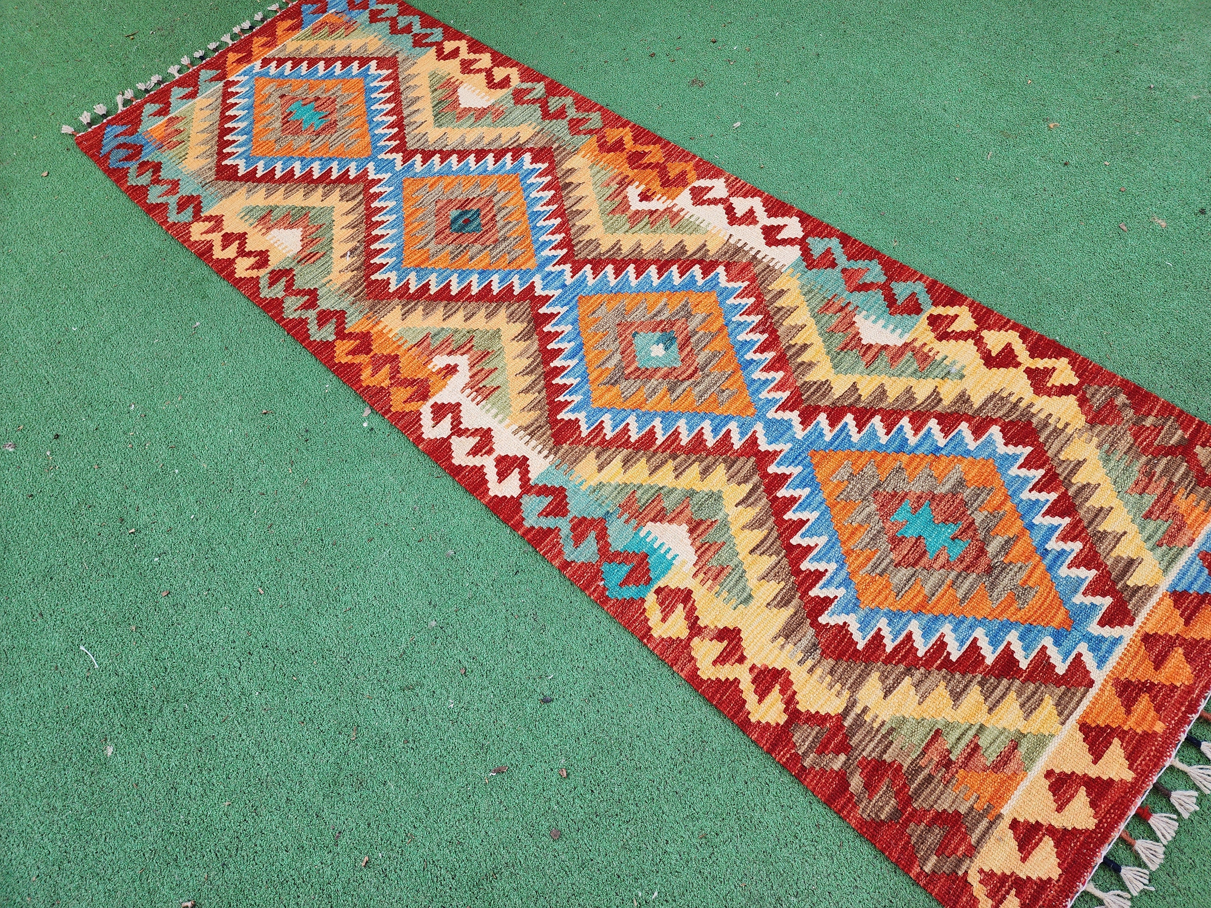 vintage Kilim Wool Runner Rug — detail texture