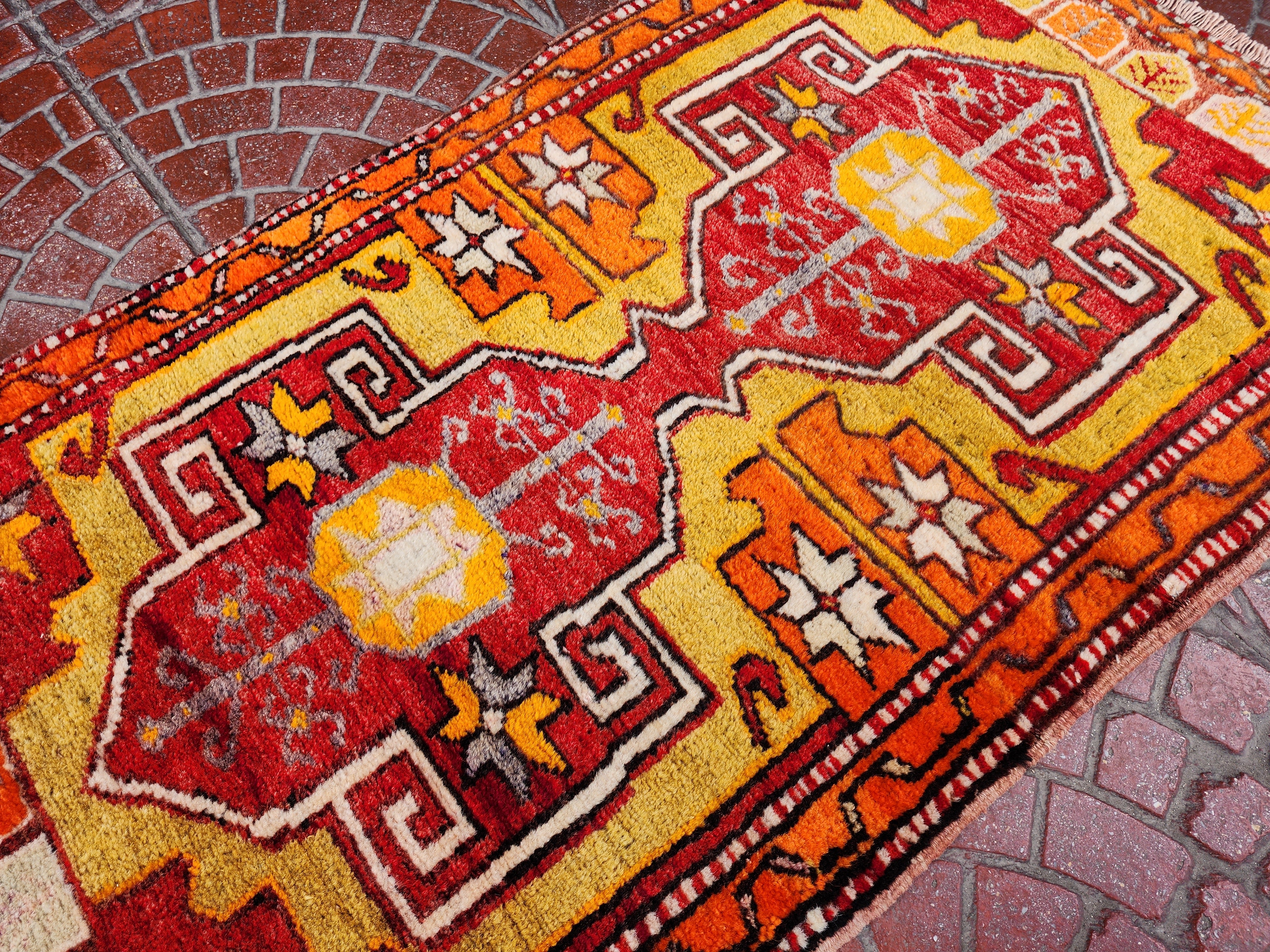 Vintage Turkish Konya Rug, Tribal Nomadic Bohemian Rustic Decor 3'1"x1'8"
