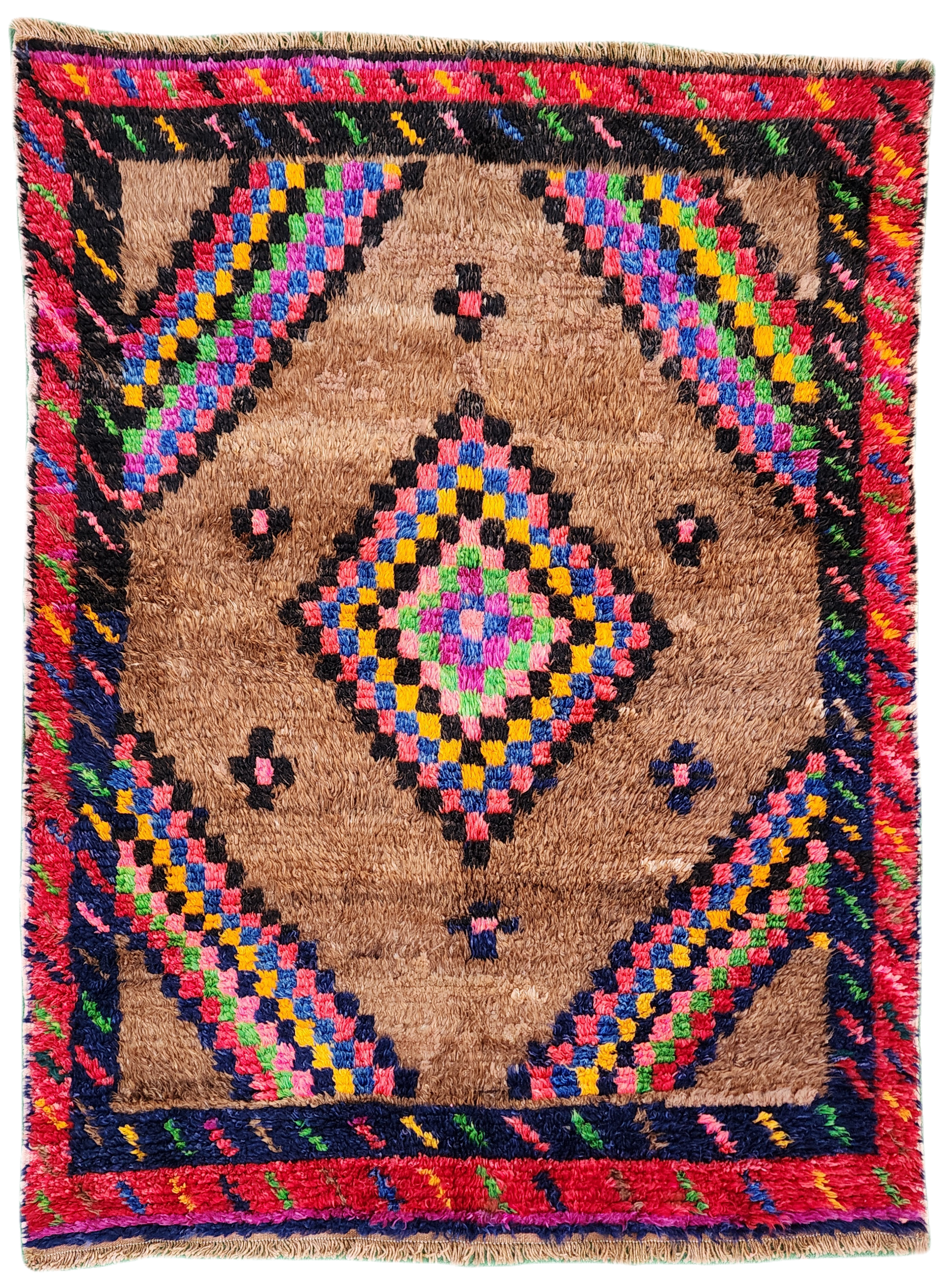 Alfombra turca Konya Tulu marrón, 5'9''x4'4''