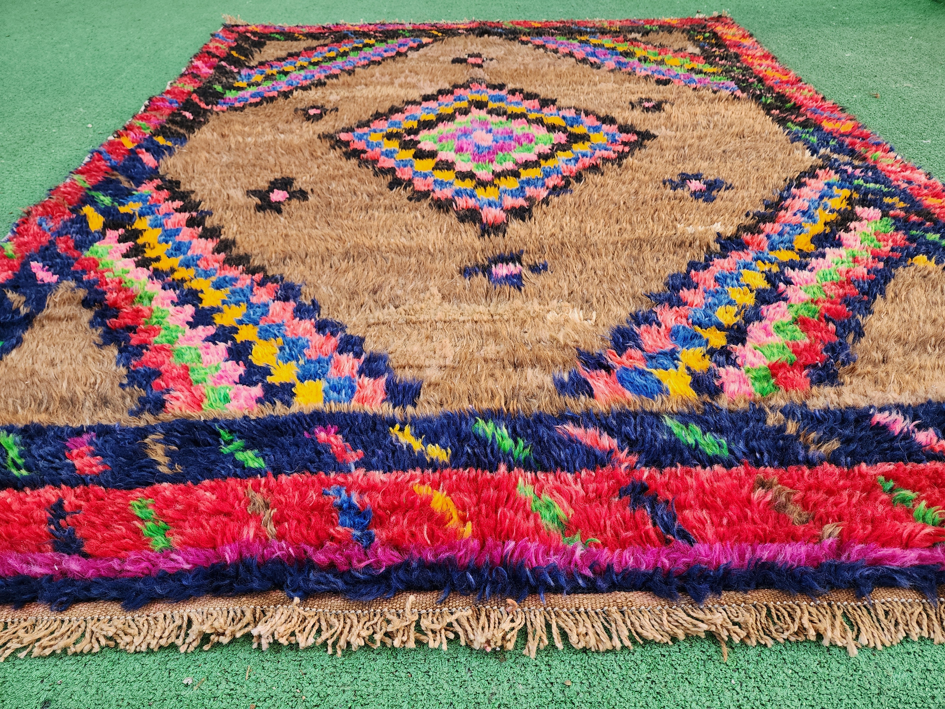 vintage Konya Wool Small Rug — pile detail
