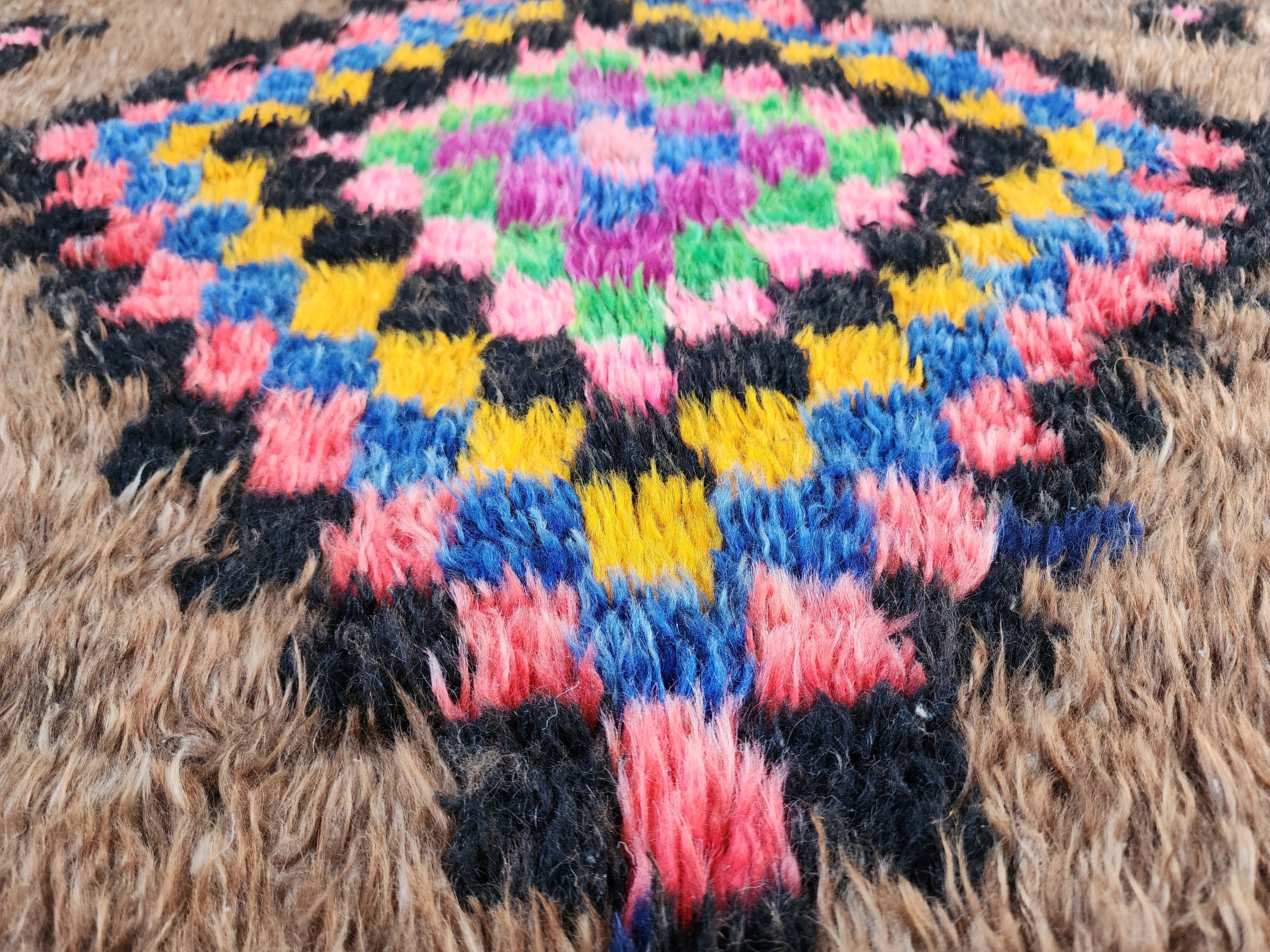 vintage Konya Wool Small Rug — colour close-up