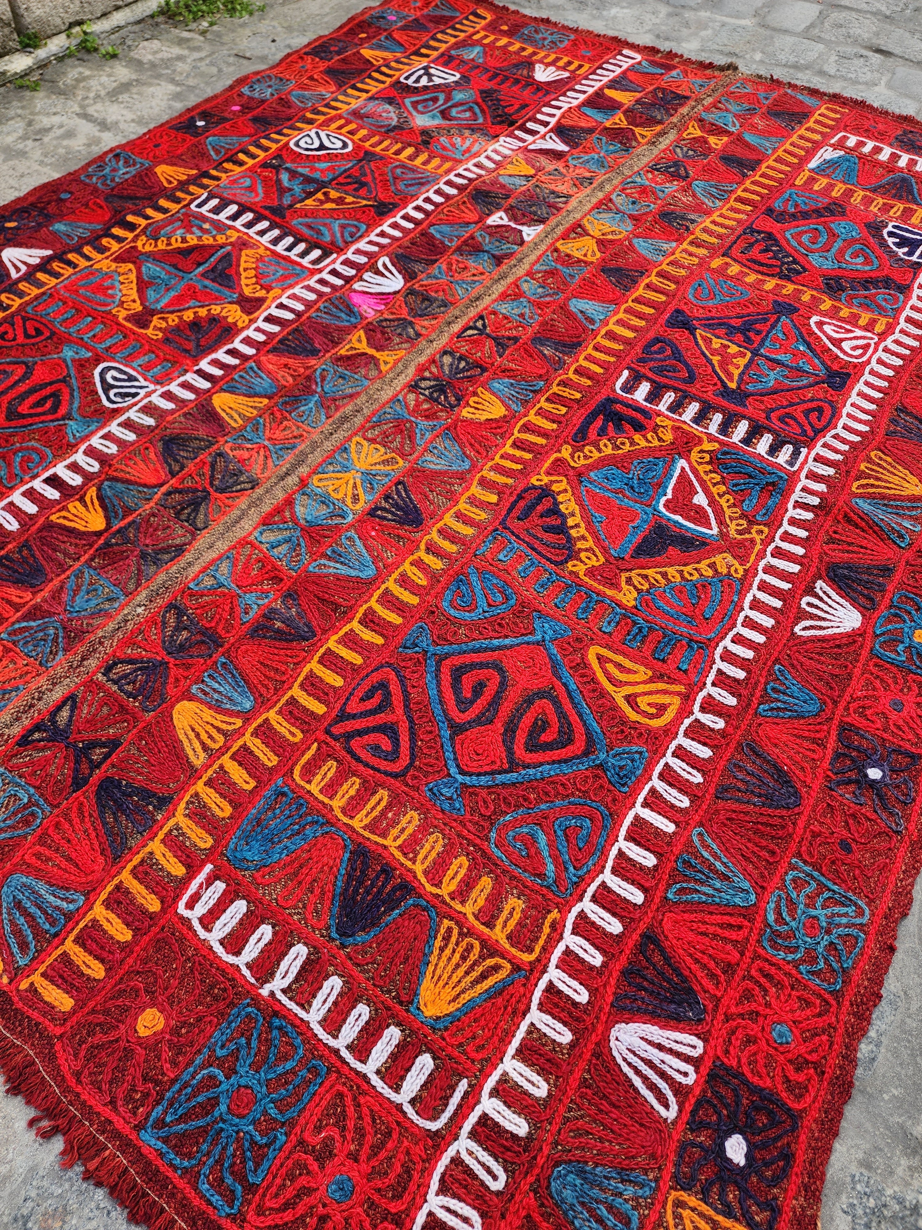 vintage Kilim Area Rug — back view