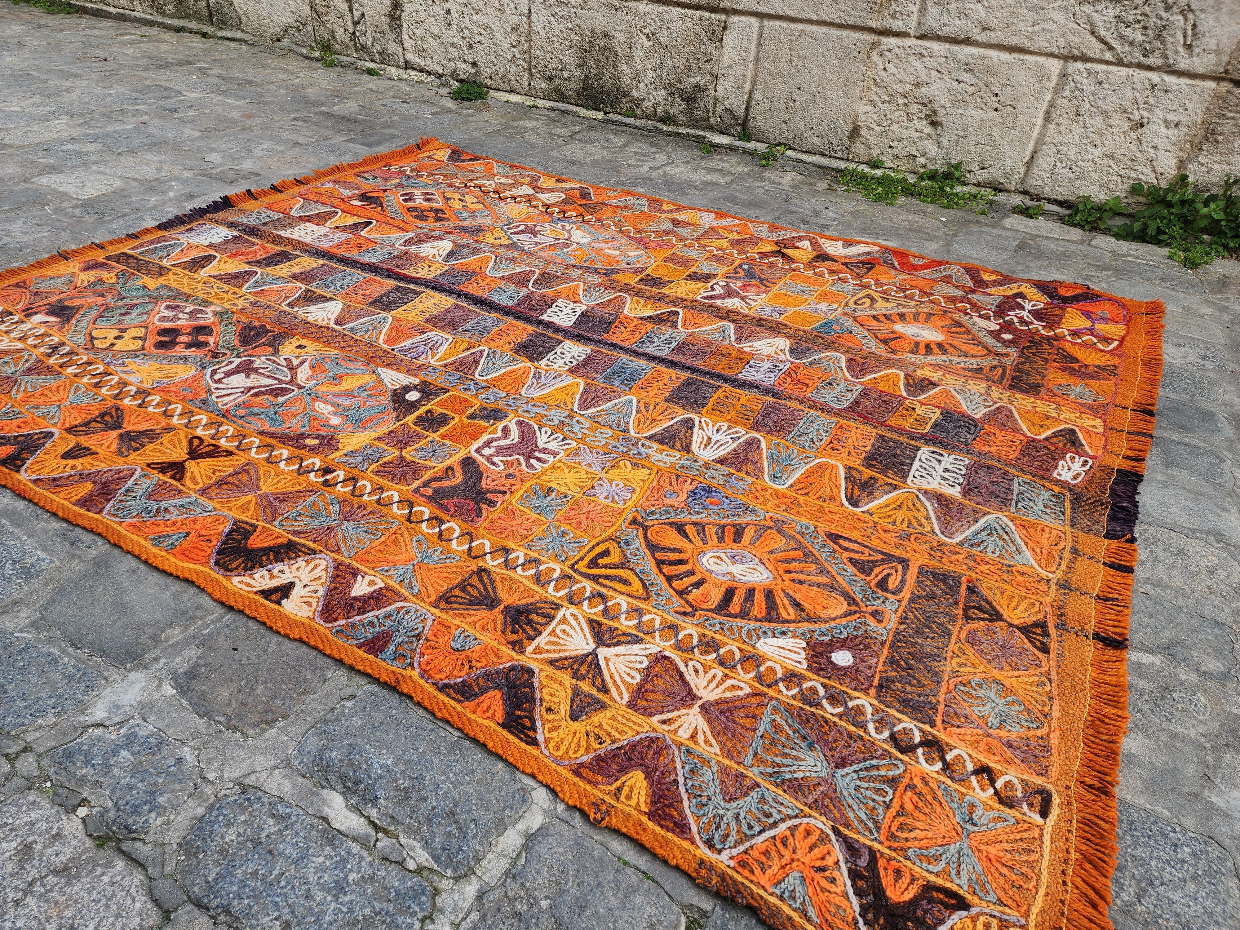 vintage Kilim Area Rug — styled view