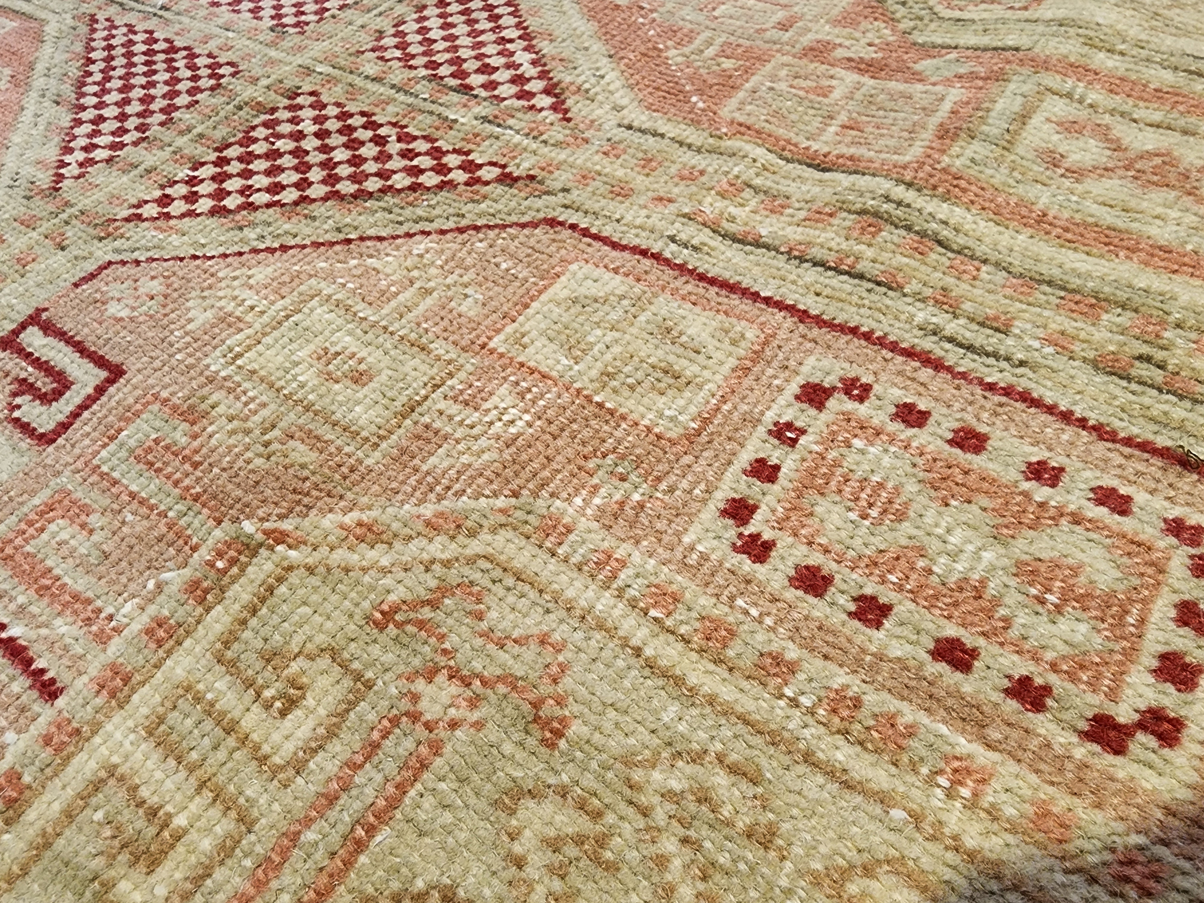 vintage Oushak Wool Large Area Rug — styled view