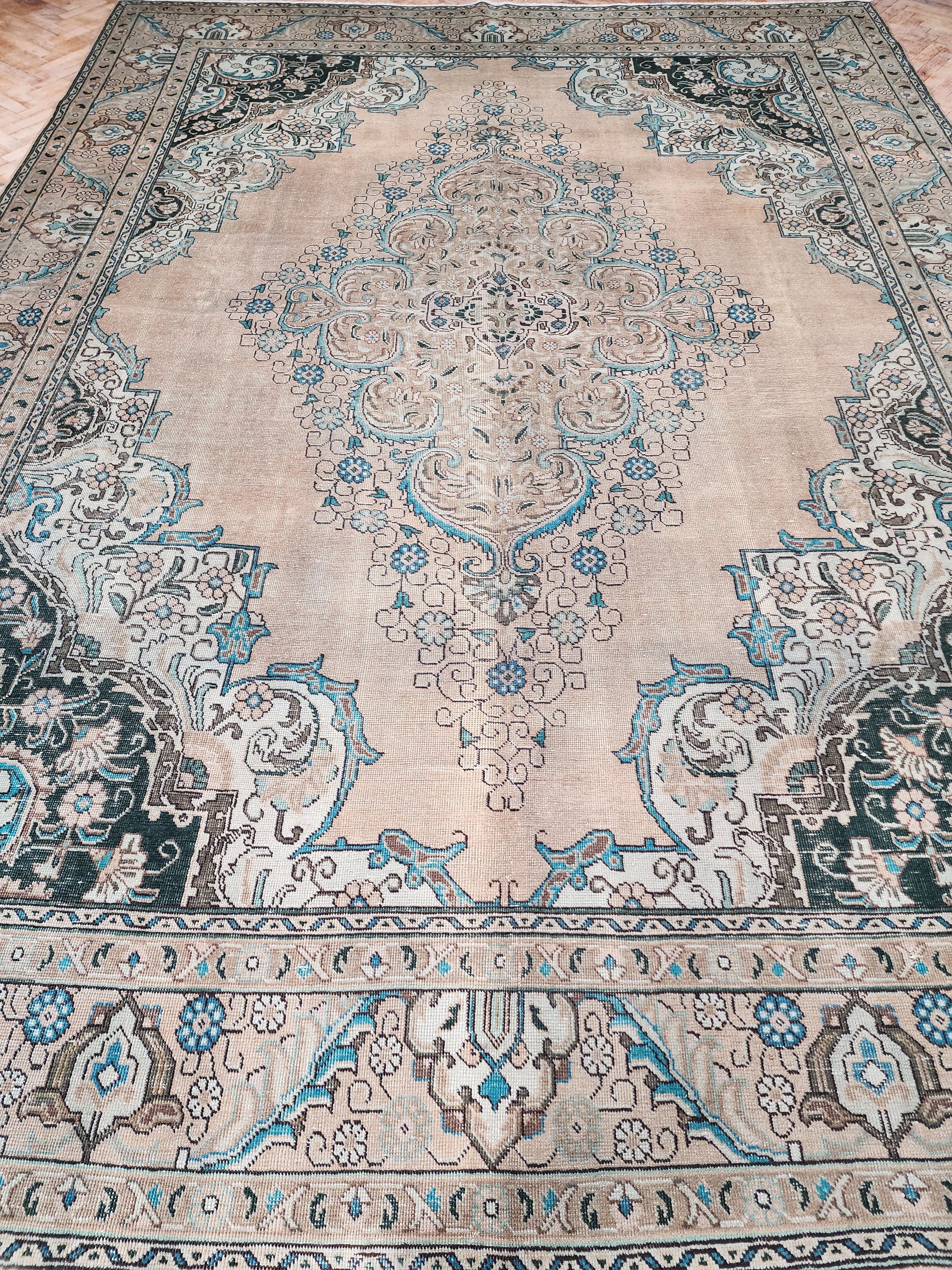 antique Anatolian Wool Large Area Rug — back view