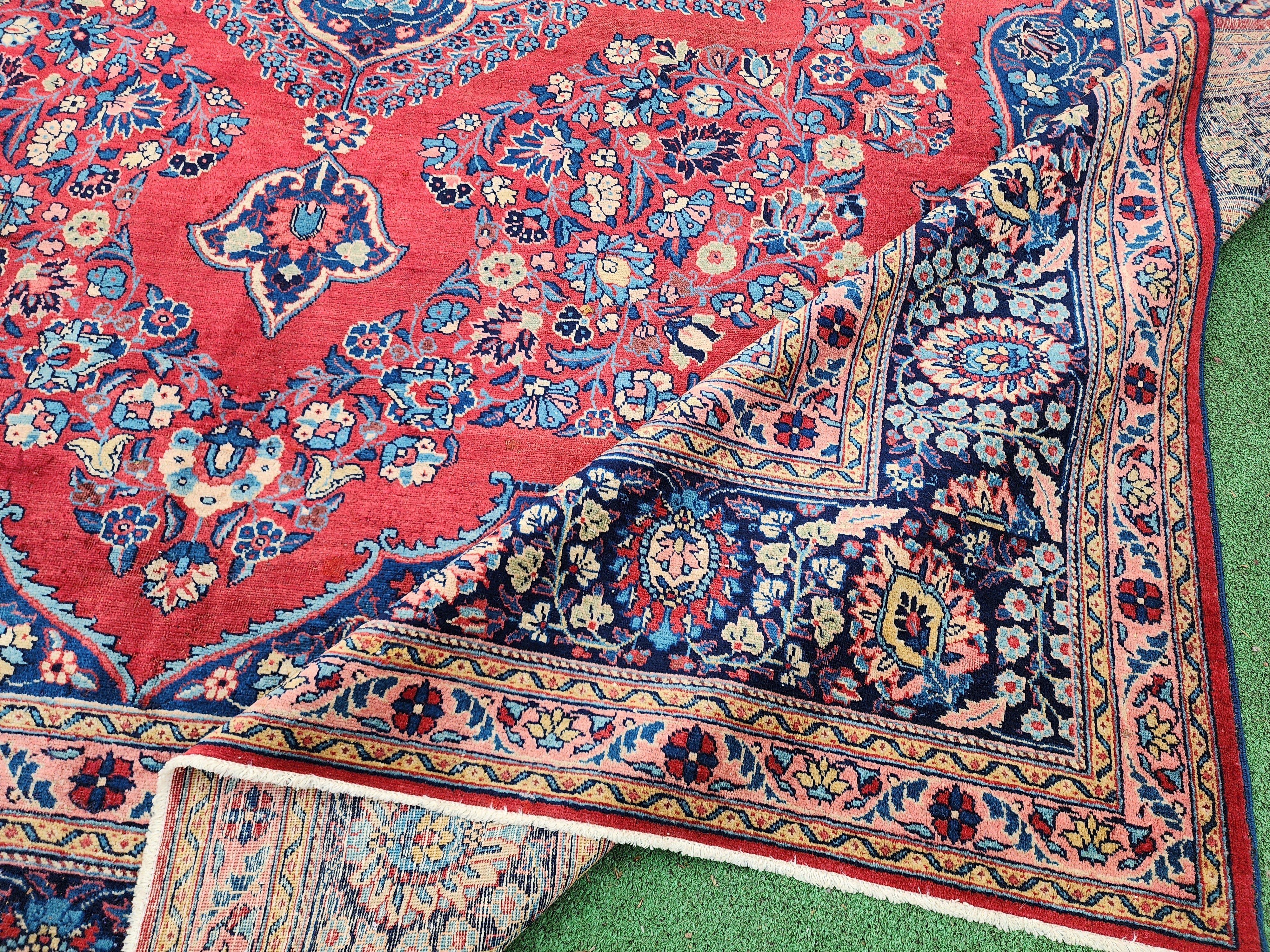 antique Persian Large Area Rug — border pattern