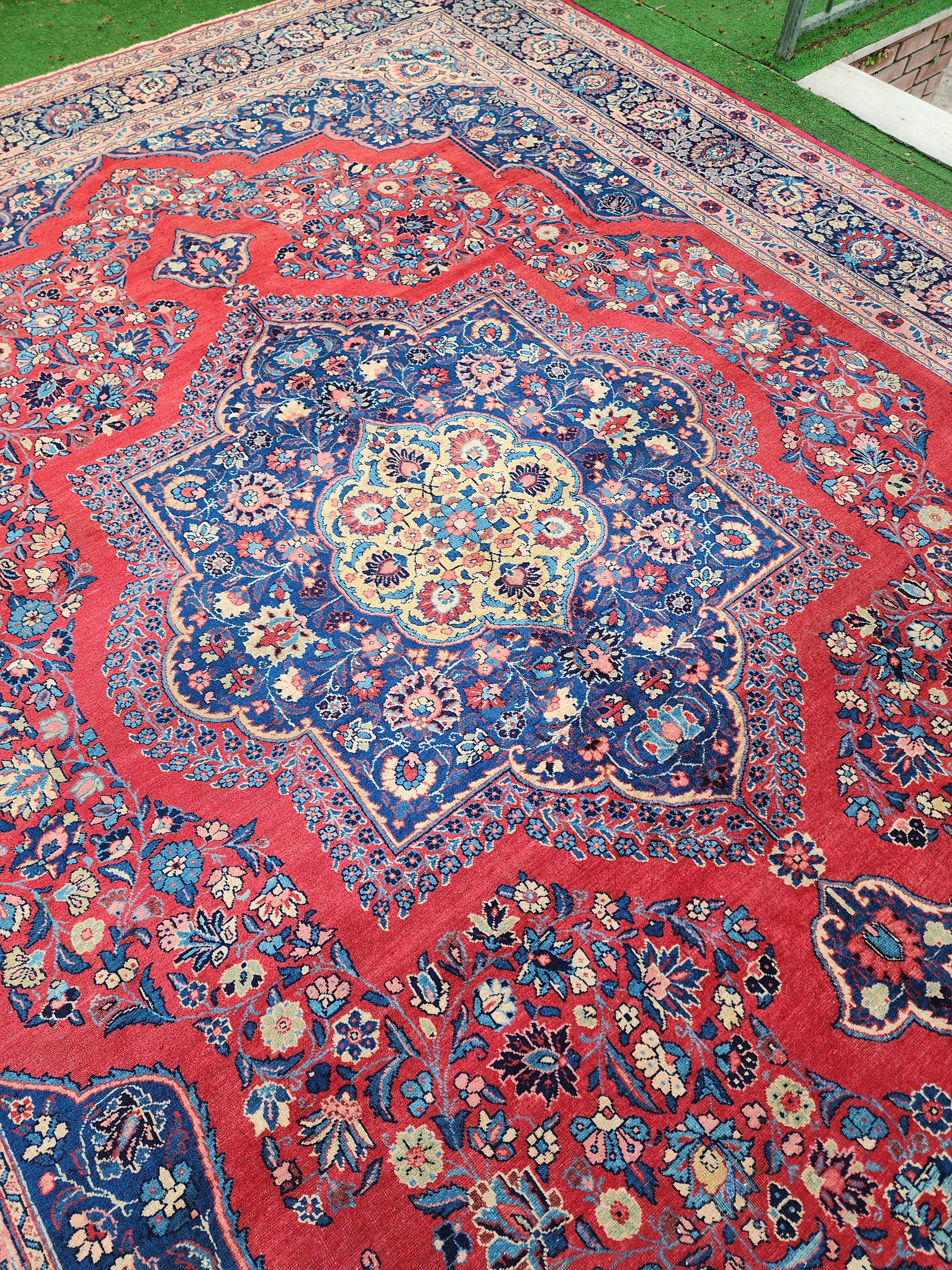 antique Persian Large Area Rug — styled view