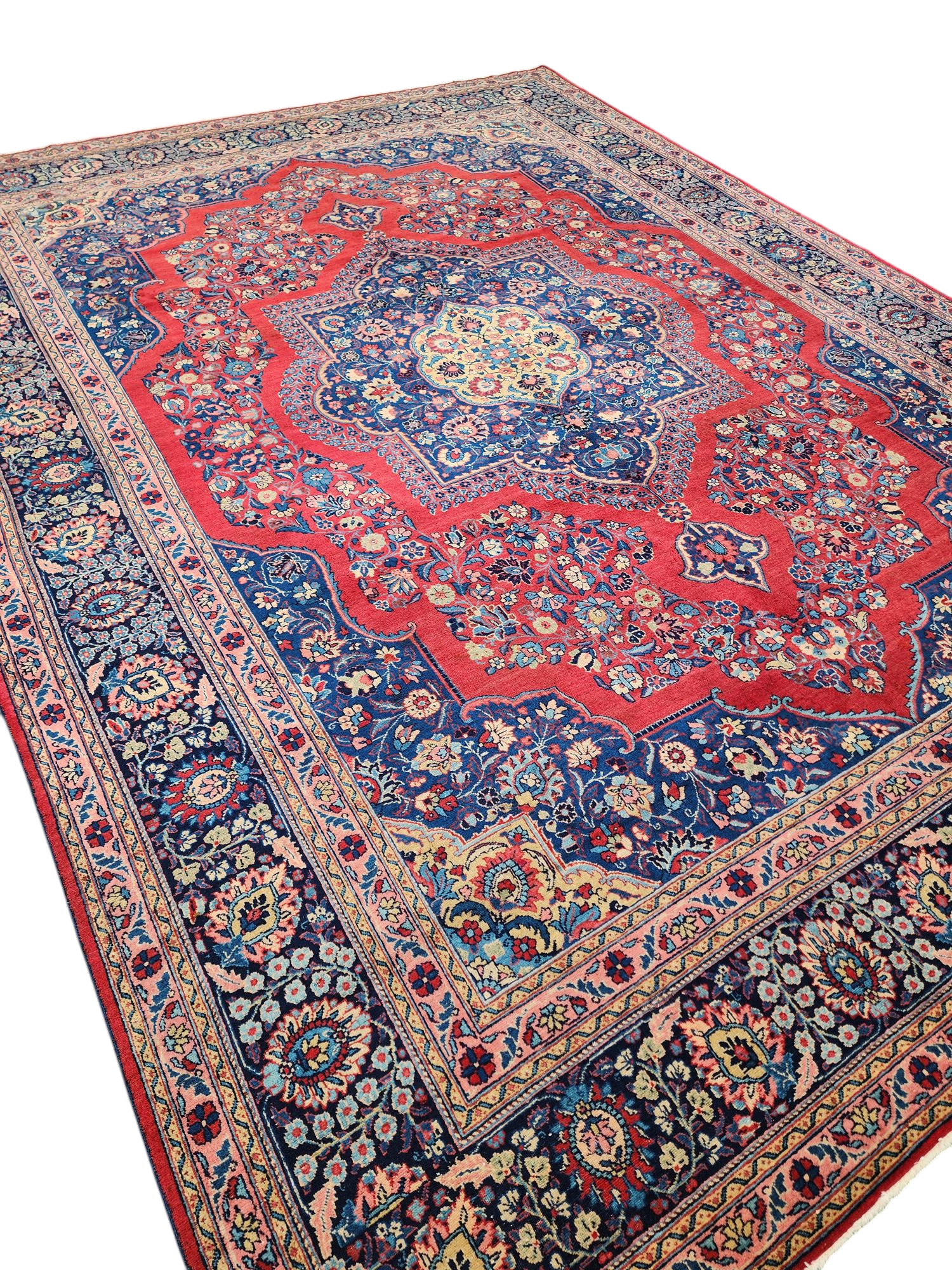 Antique Persian Hoy Tabriz Rug with Intricate Floral Design, 9'6''x12'7''