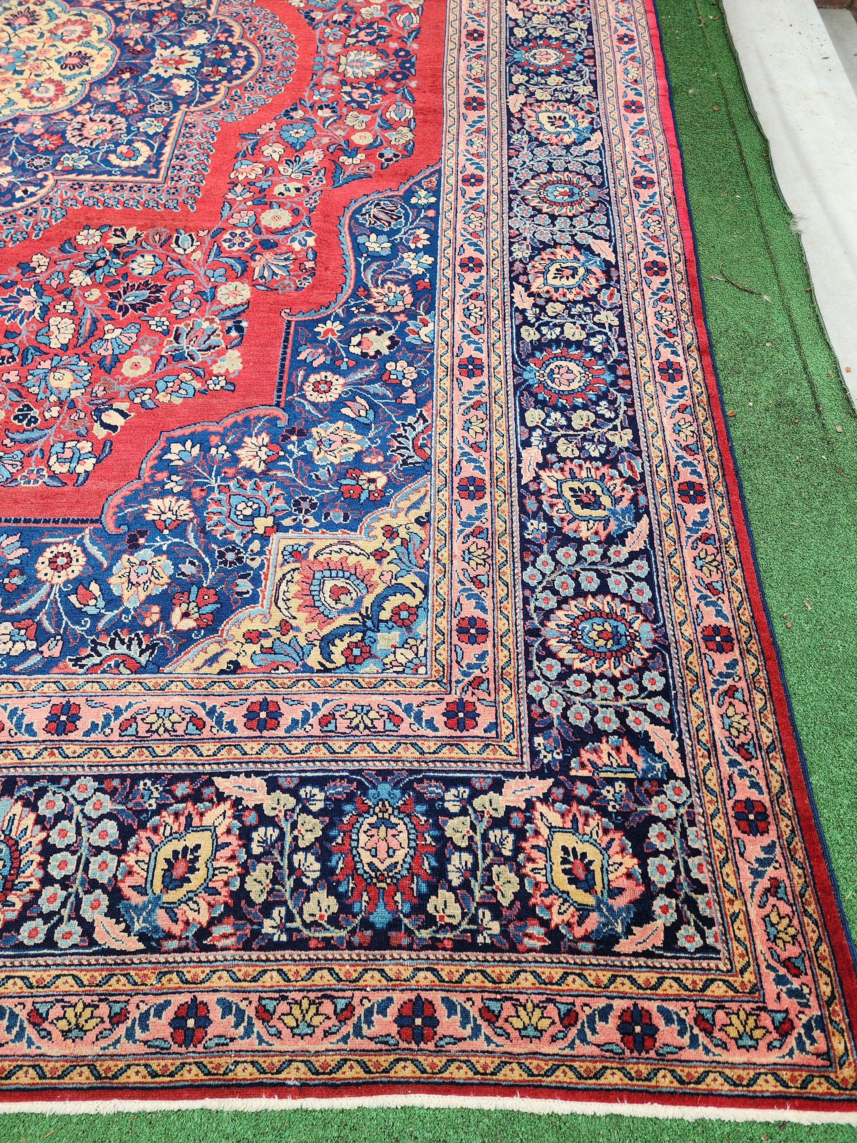antique Persian Large Area Rug — styled view