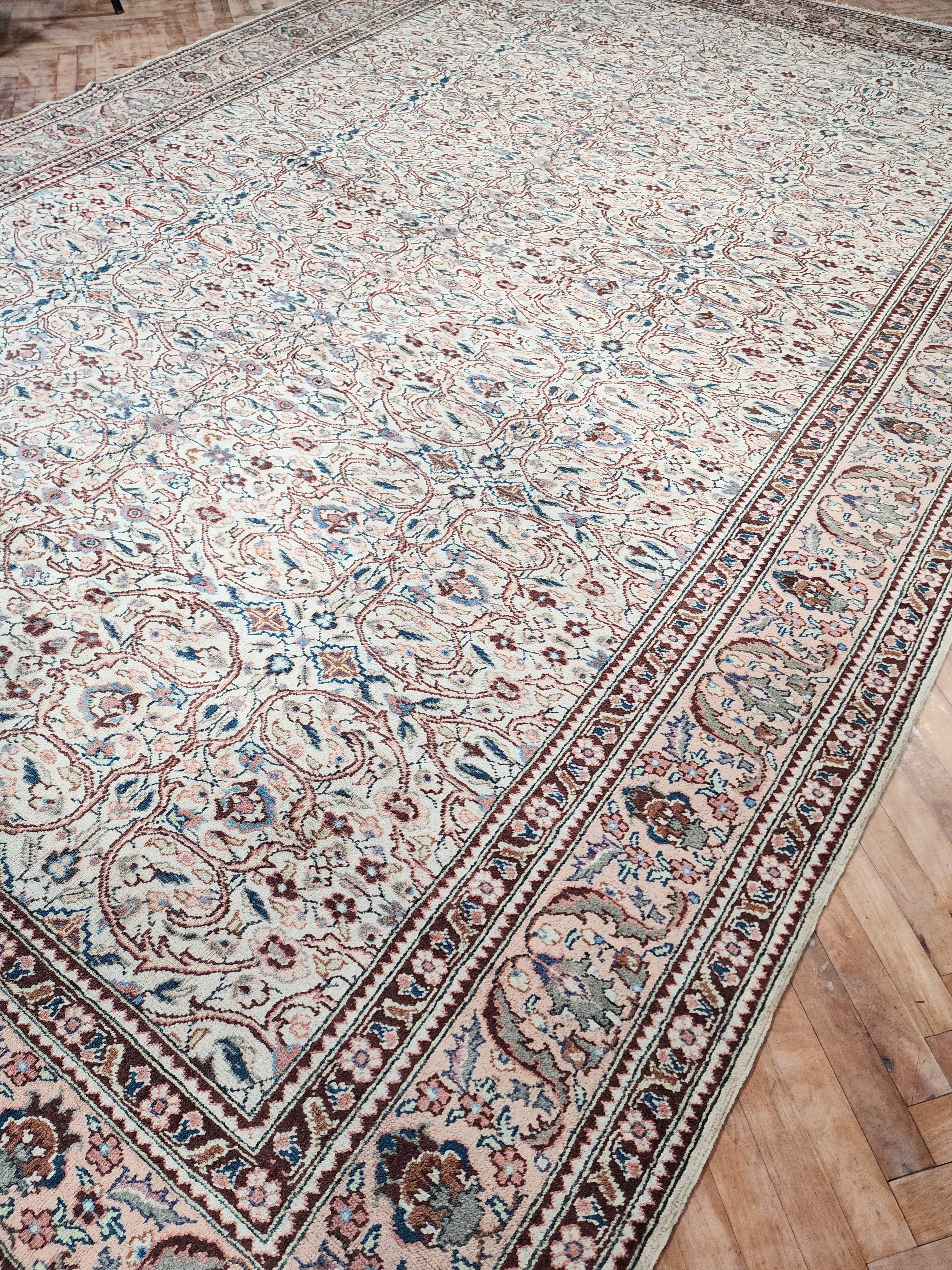 vintage Kayseri Wool Large Area Rug — back view