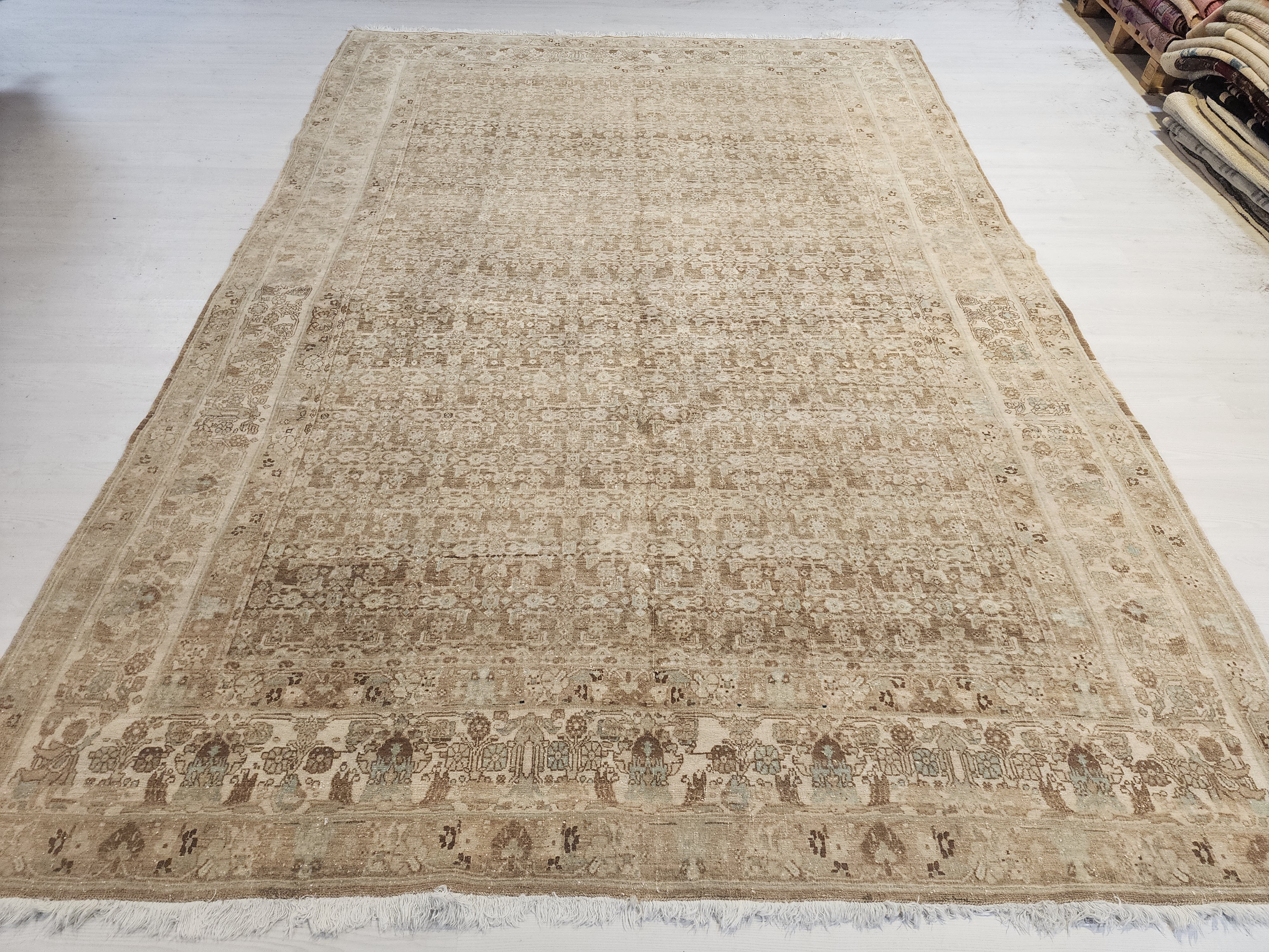 vintage Oushak Wool Large Area Rug — detail texture