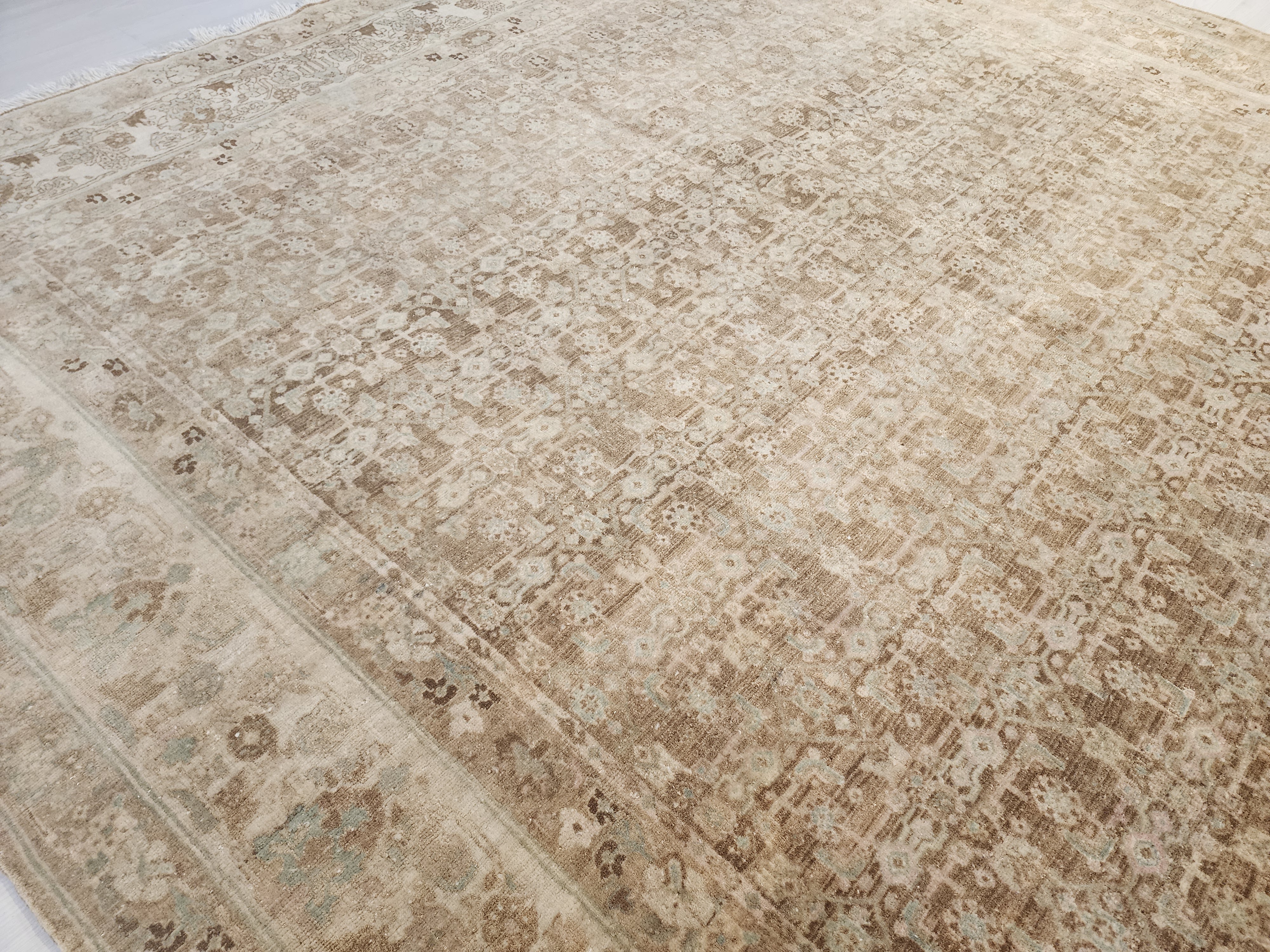 vintage Oushak Wool Large Area Rug — styled view