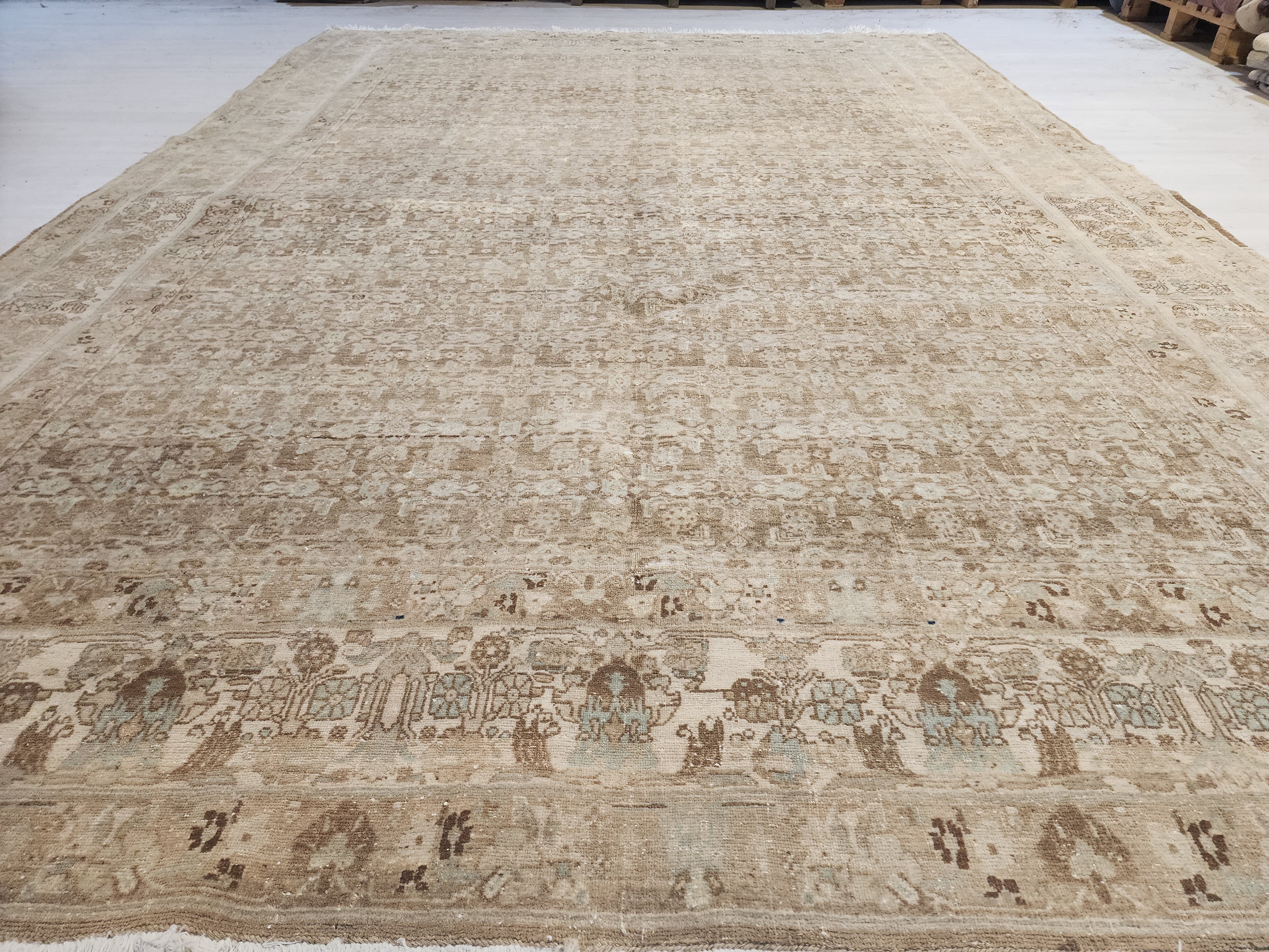 vintage Oushak Wool Large Area Rug — styled view