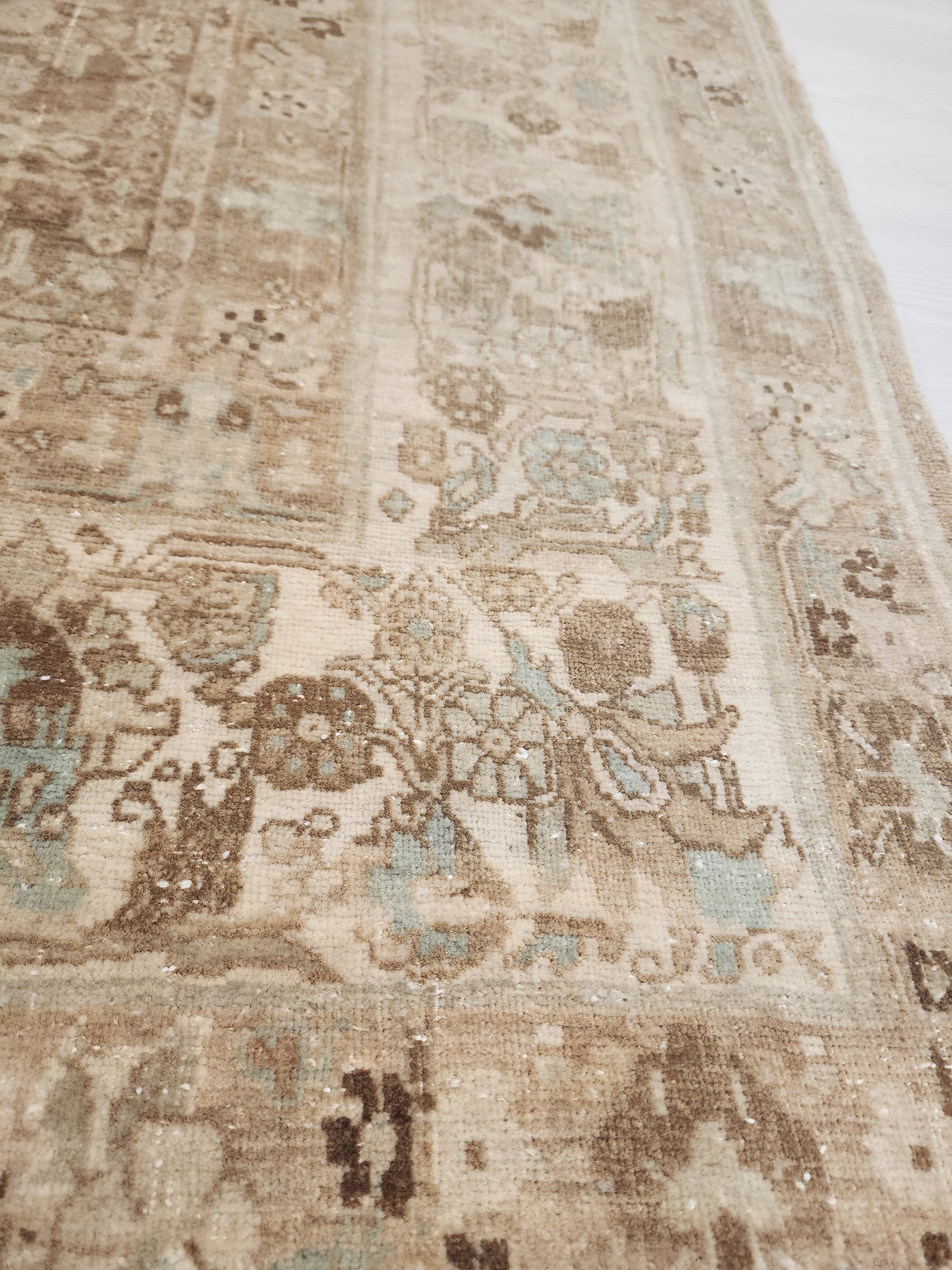 vintage Oushak Wool Large Area Rug — styled view