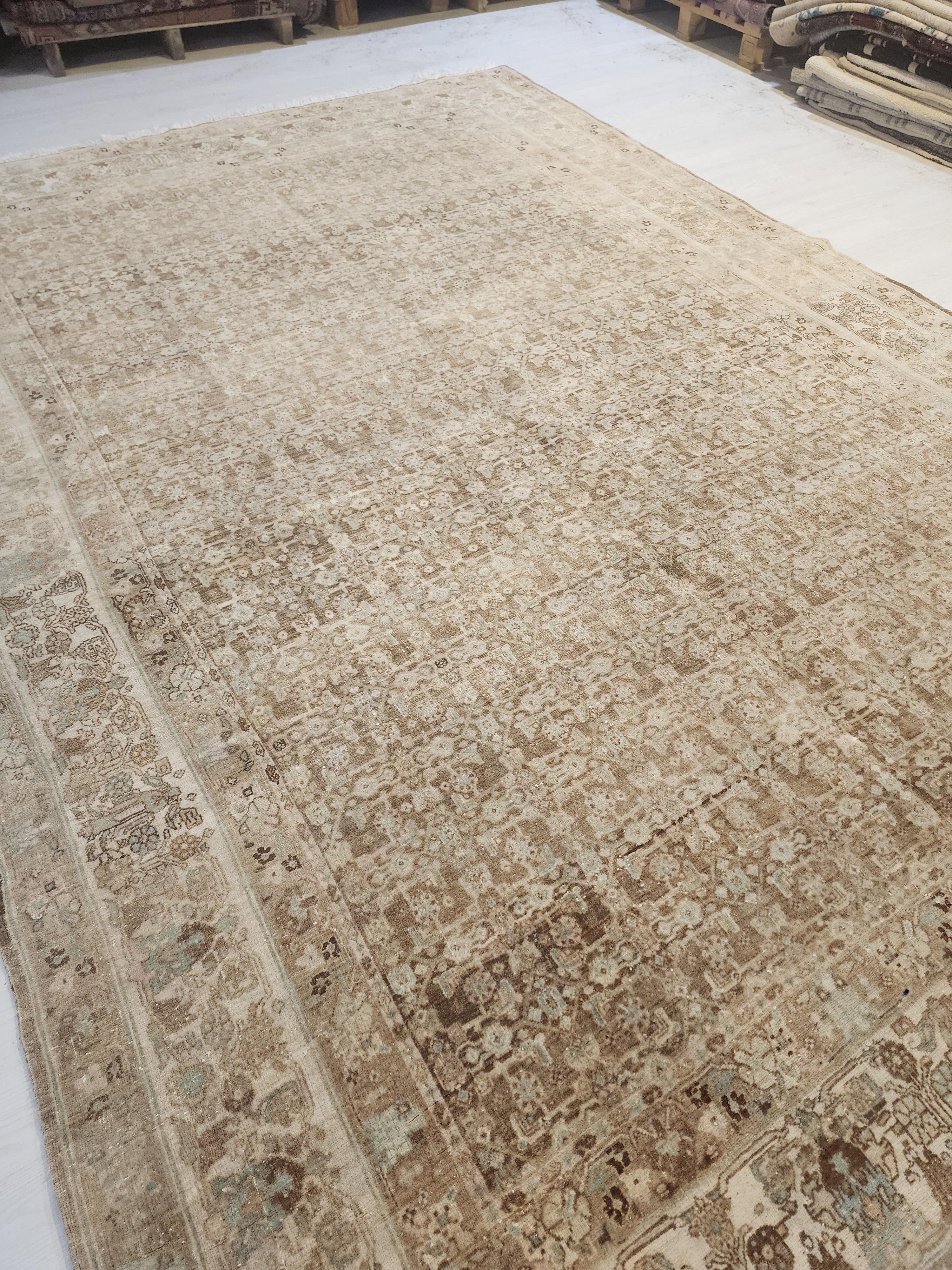 Large Hand-Knotted Oushak Rug – 7x11 Vintage Wool Area Rug